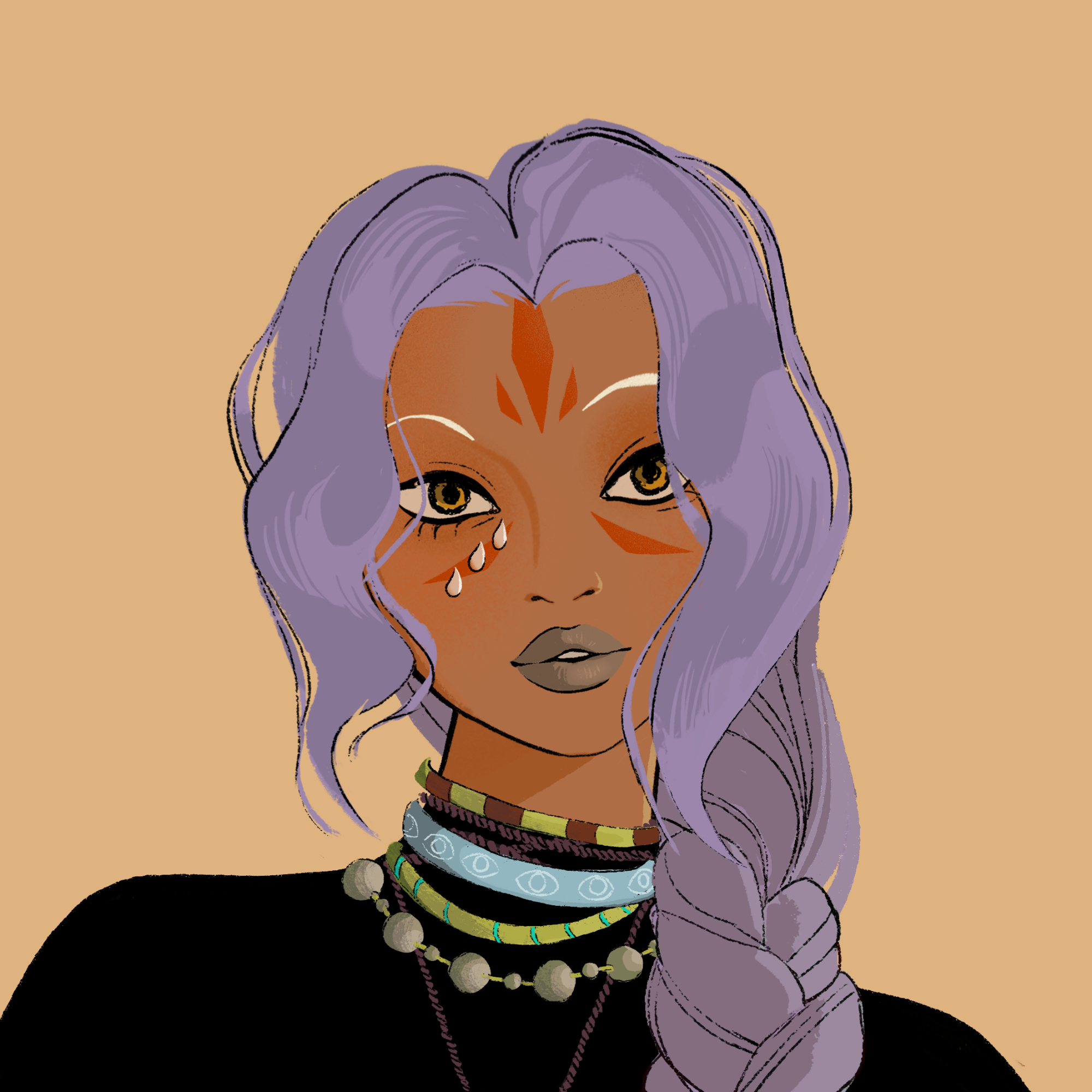 a portrait of Sakar, the dark flare-up