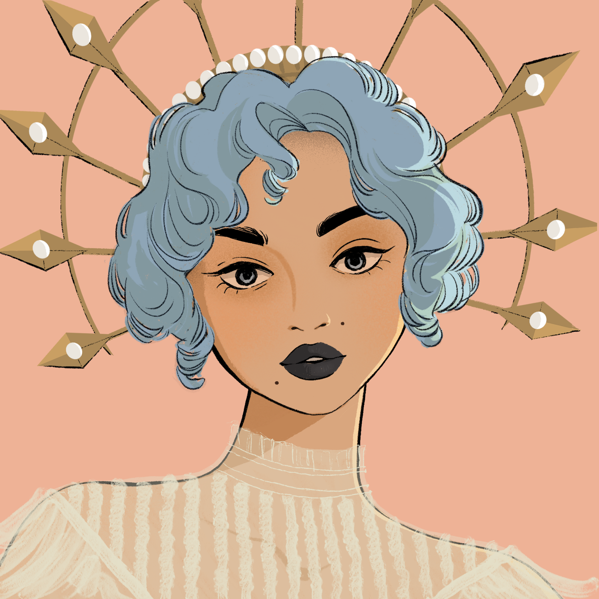 a portrait of Amyris, the seductive trinket