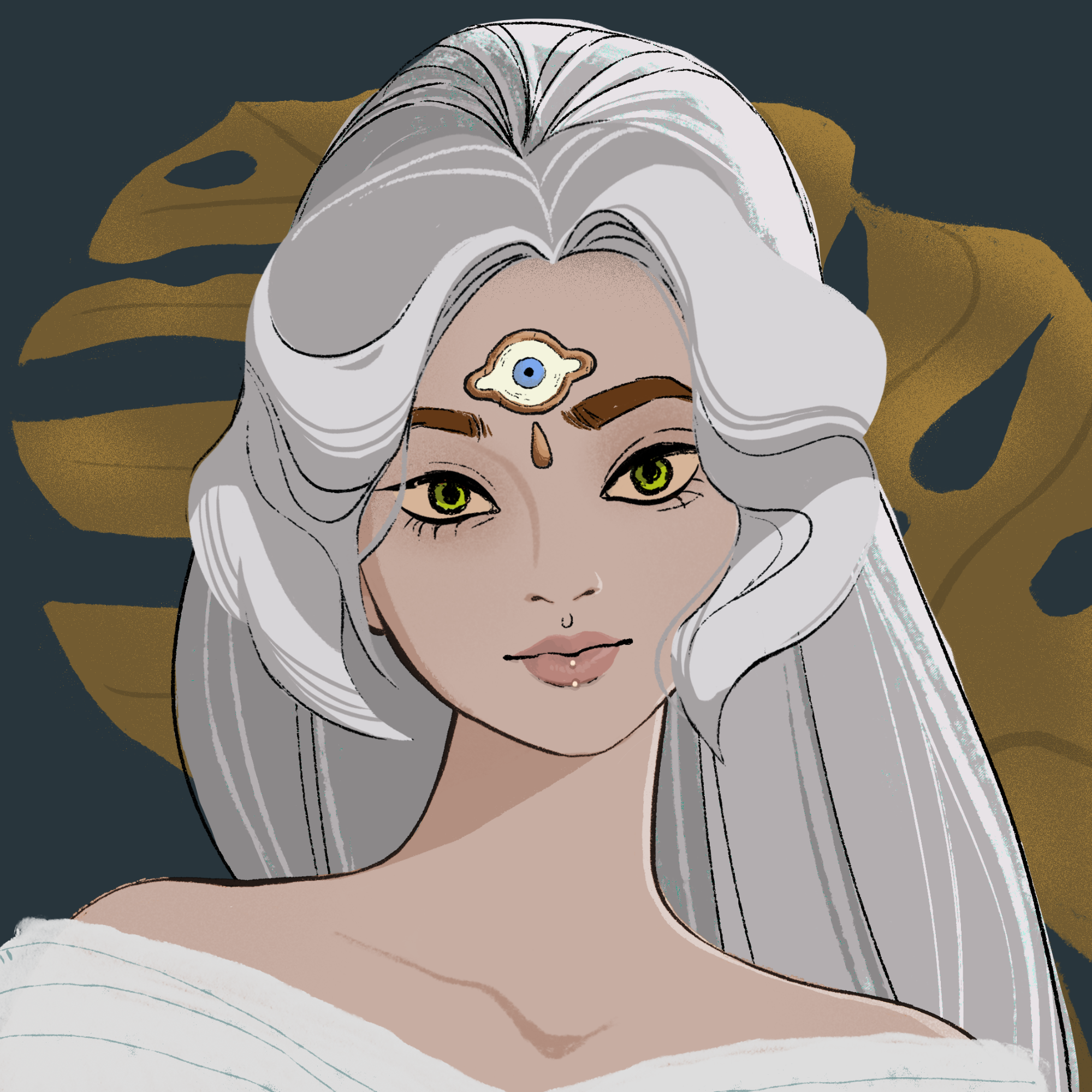 a portrait of Apricot, the indistinct waterfall