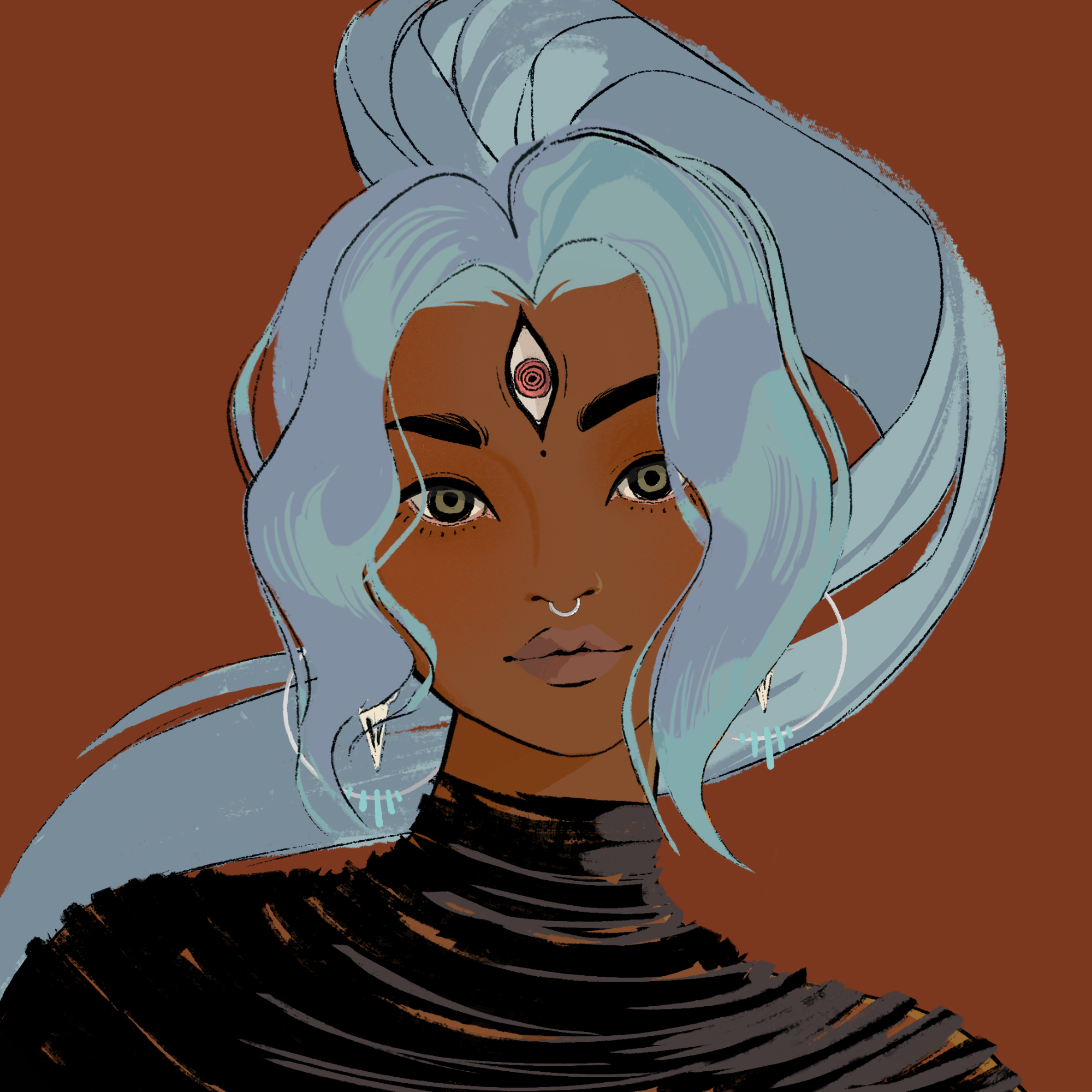 a portrait of Tiatia the hazardous