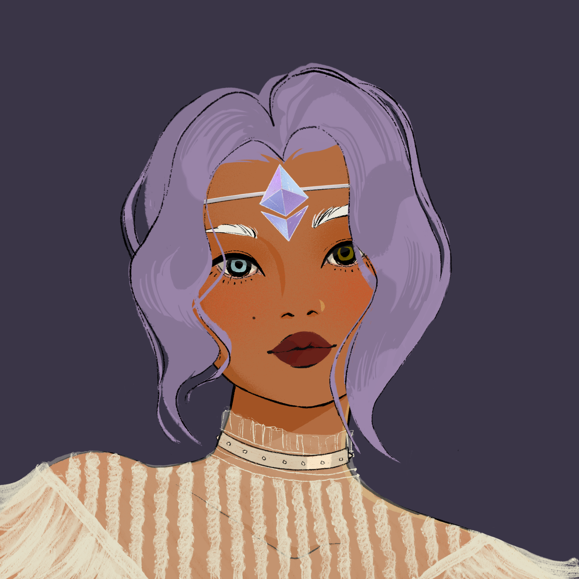 a portrait of Moonstone the attractive