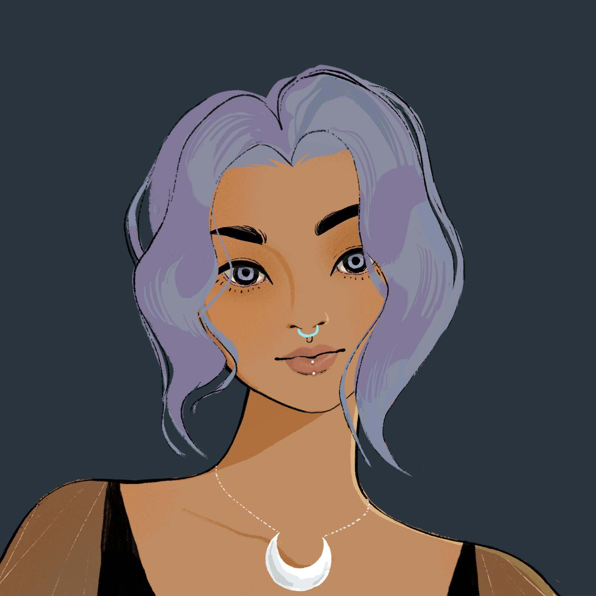 a portrait of Tiama of the void