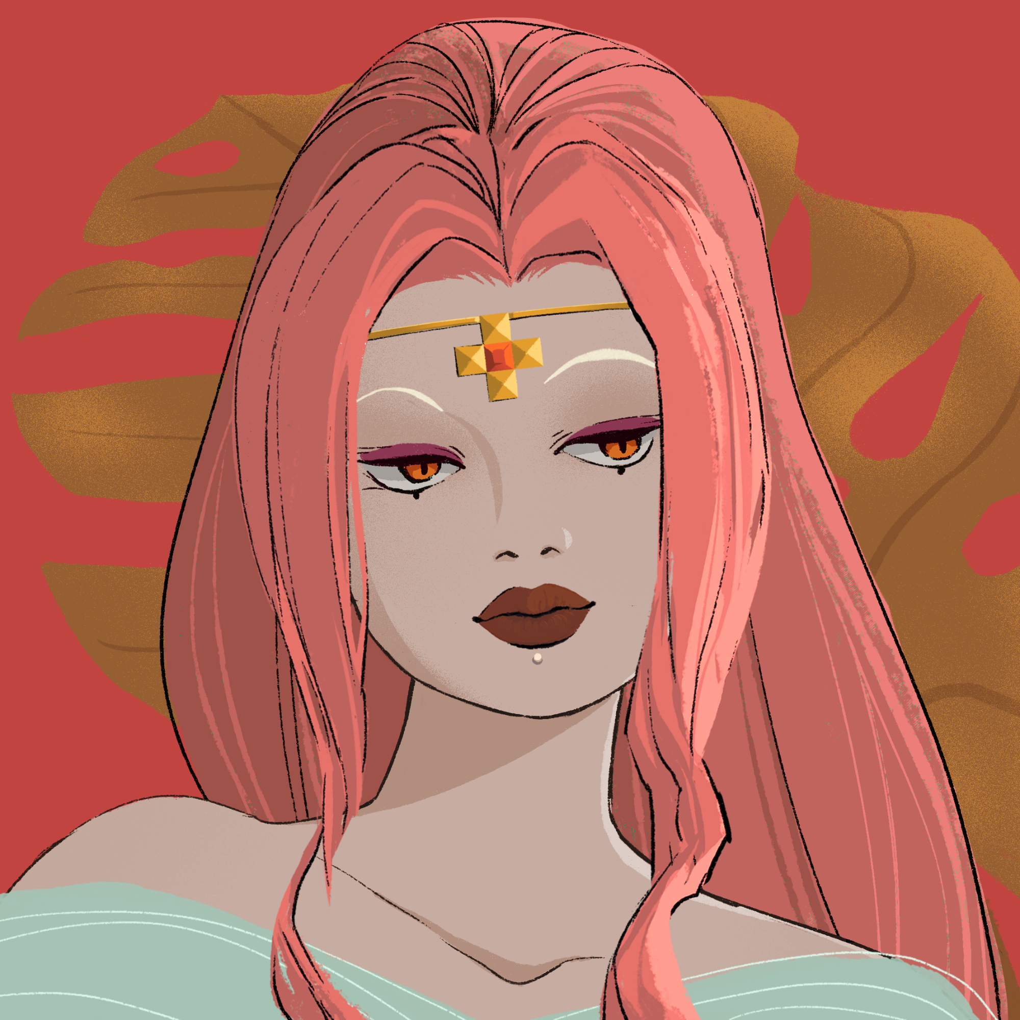 a portrait of Madam stole