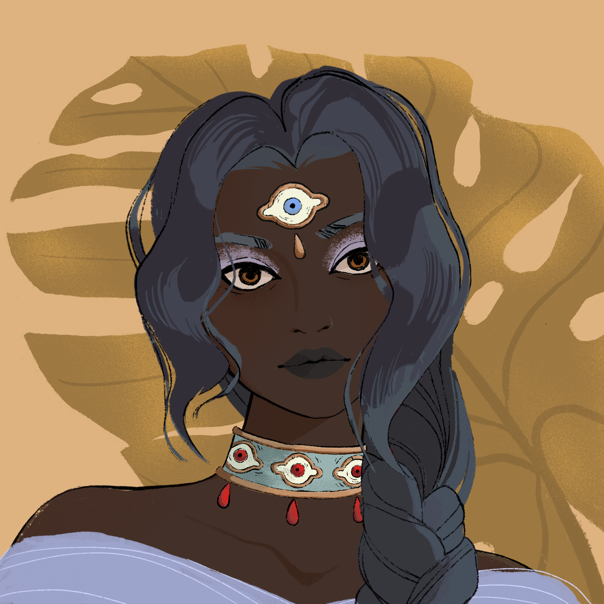 a portrait of Apricot of the wastes