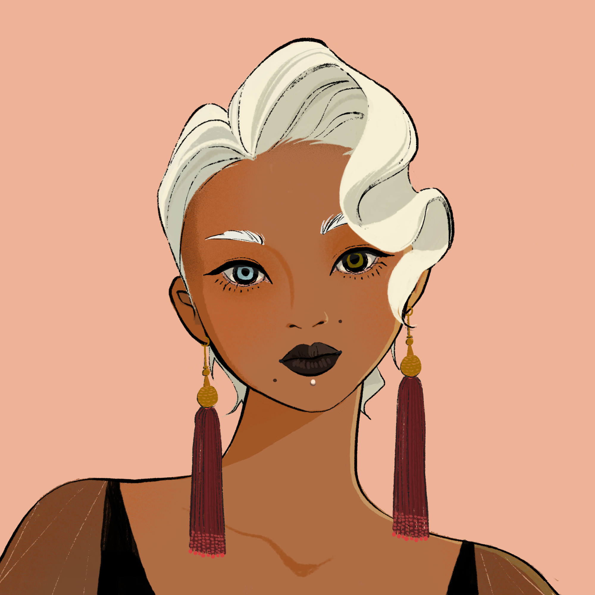 a portrait of Pear, the pastel riptide