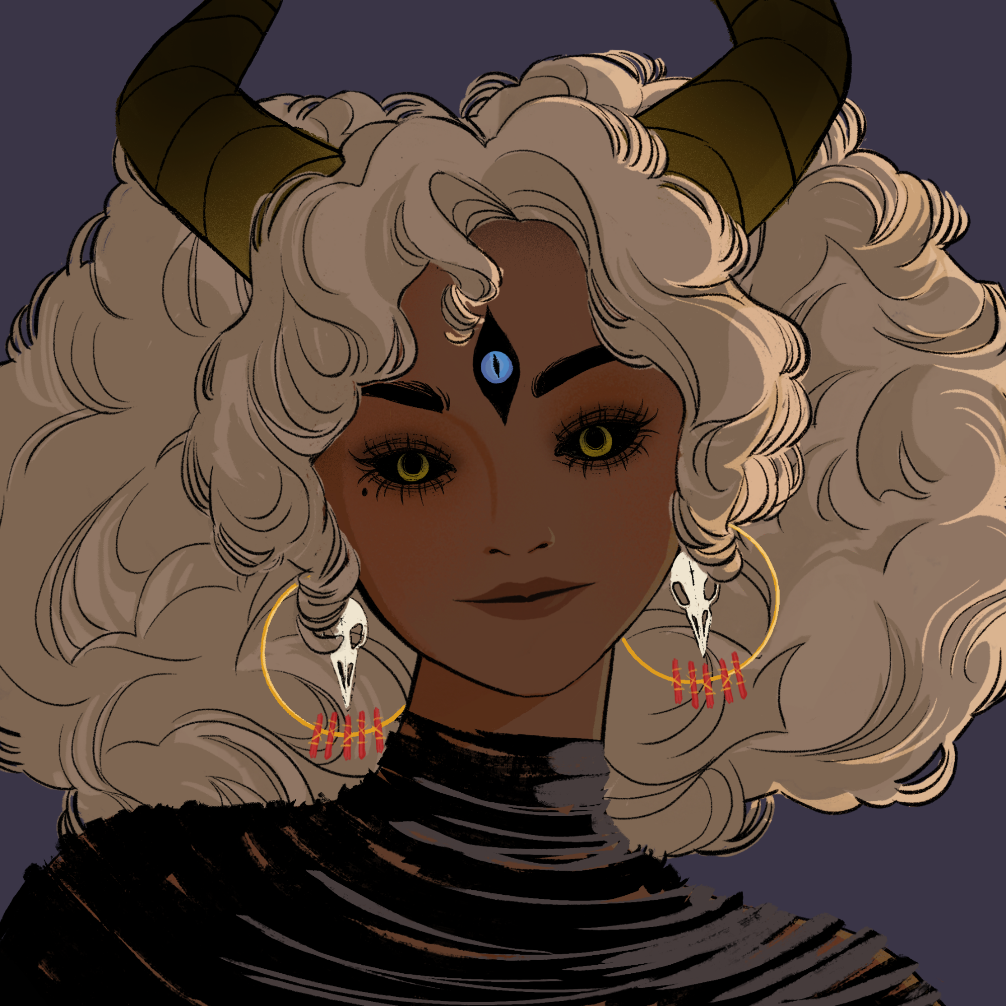 a portrait of Sakar, the white-hot bludgeon