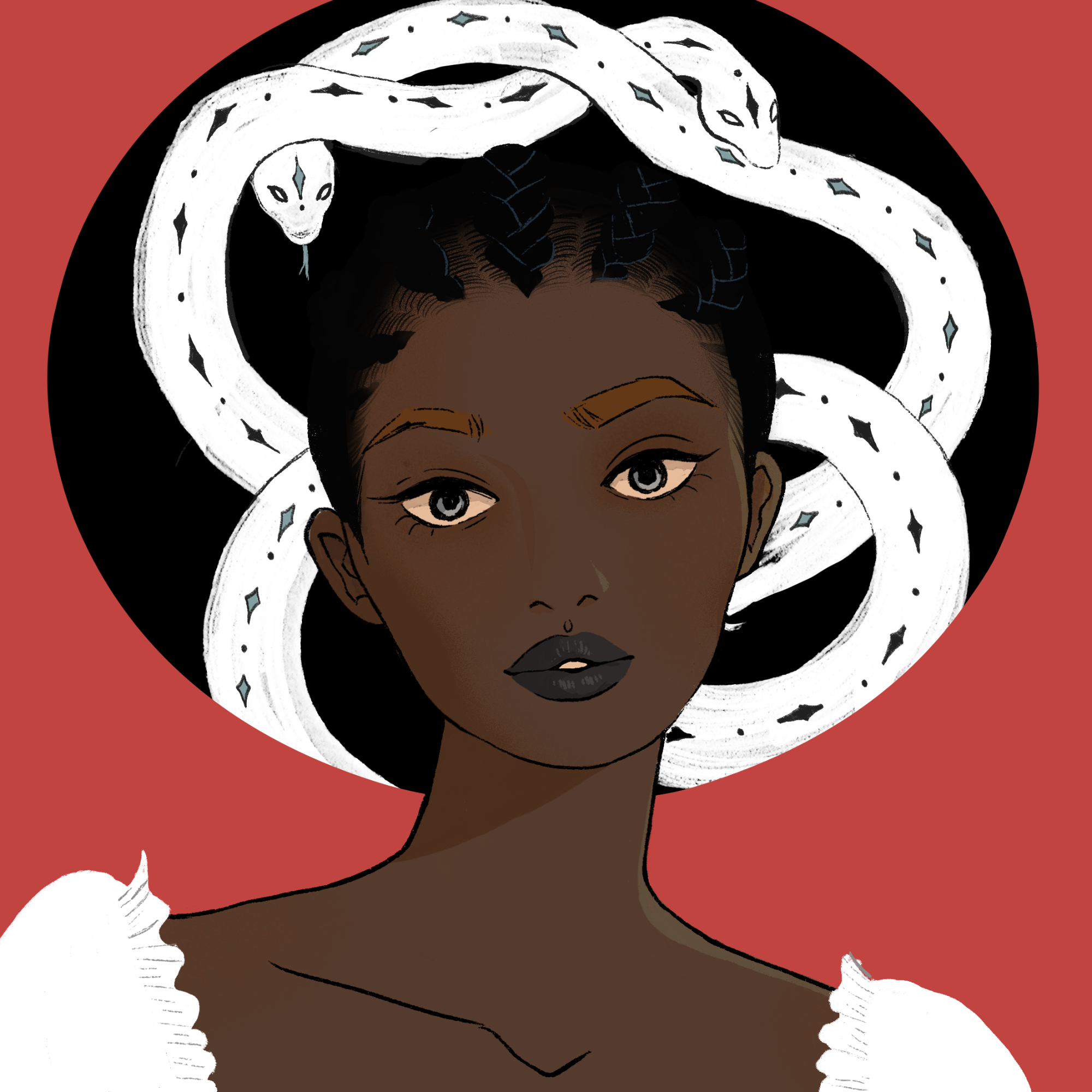 a portrait of Crone aubergine