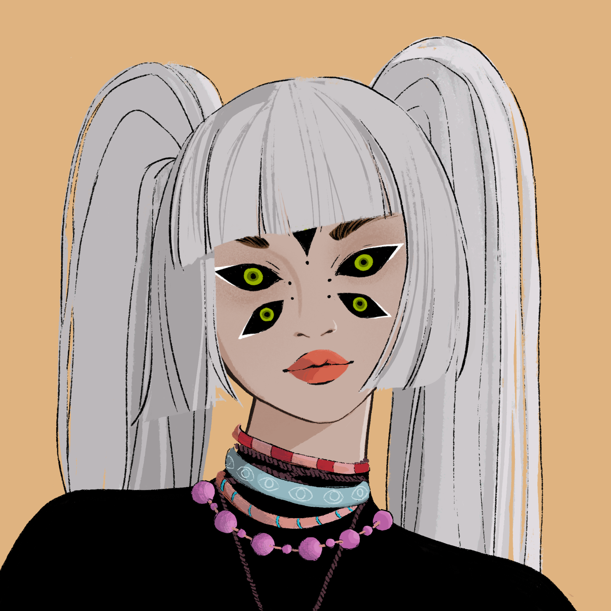 a portrait of Yali, the wrathful roast