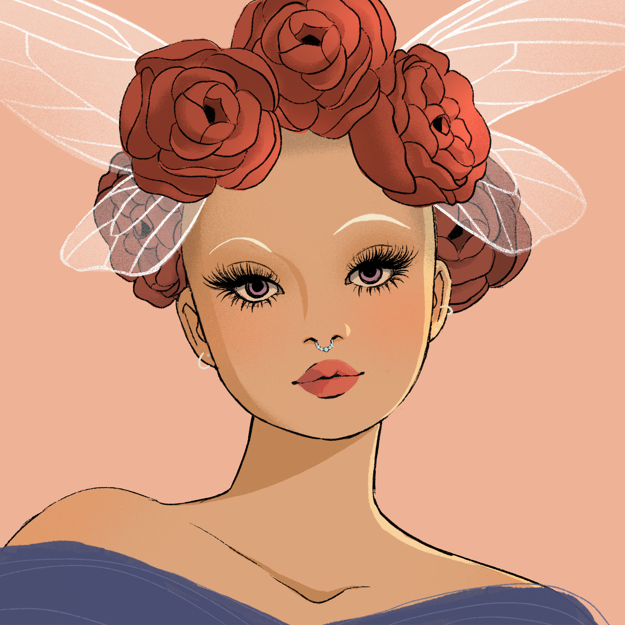 a portrait of Fuchsia, the merigold weed