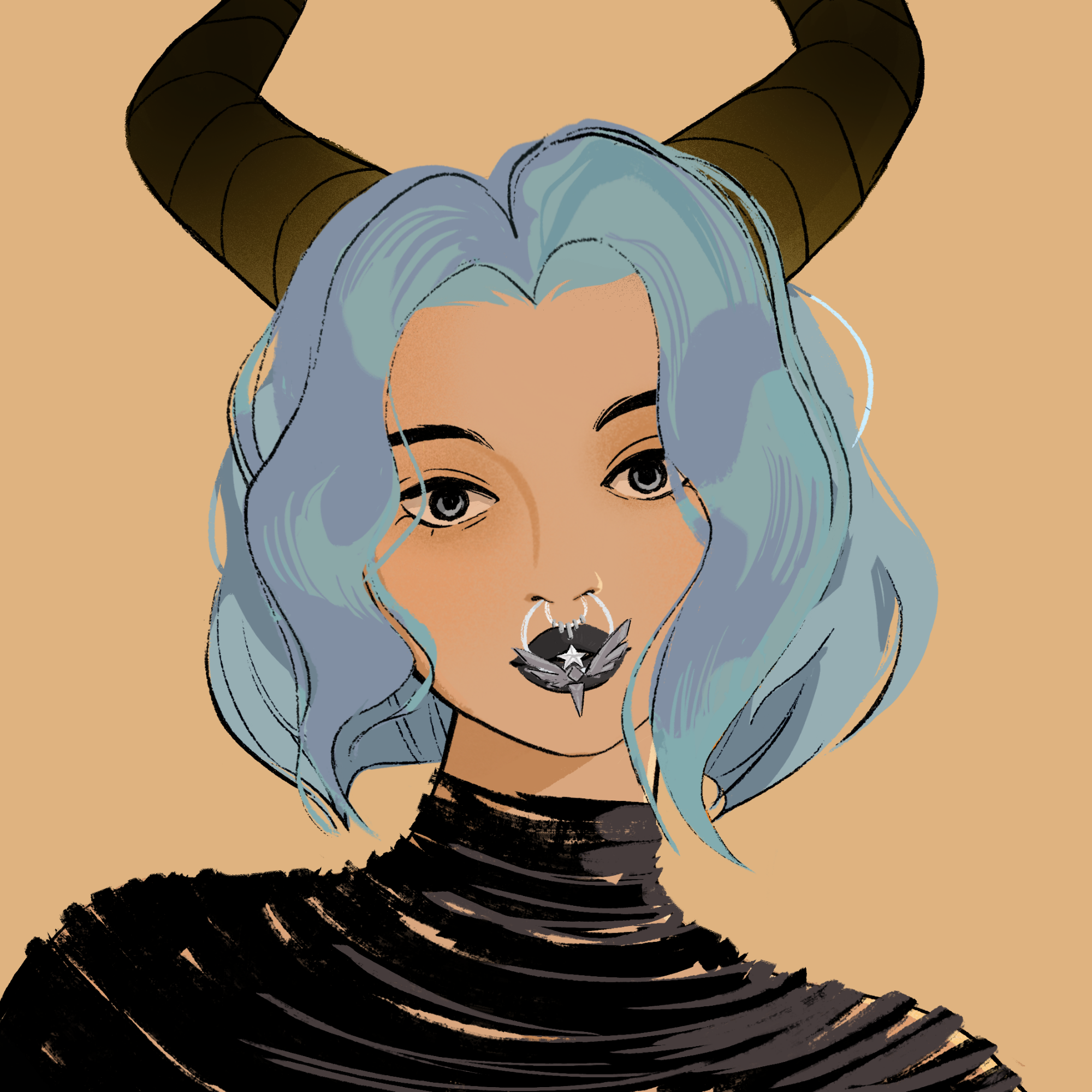 a portrait of Sinarka, the burgundy ammunition