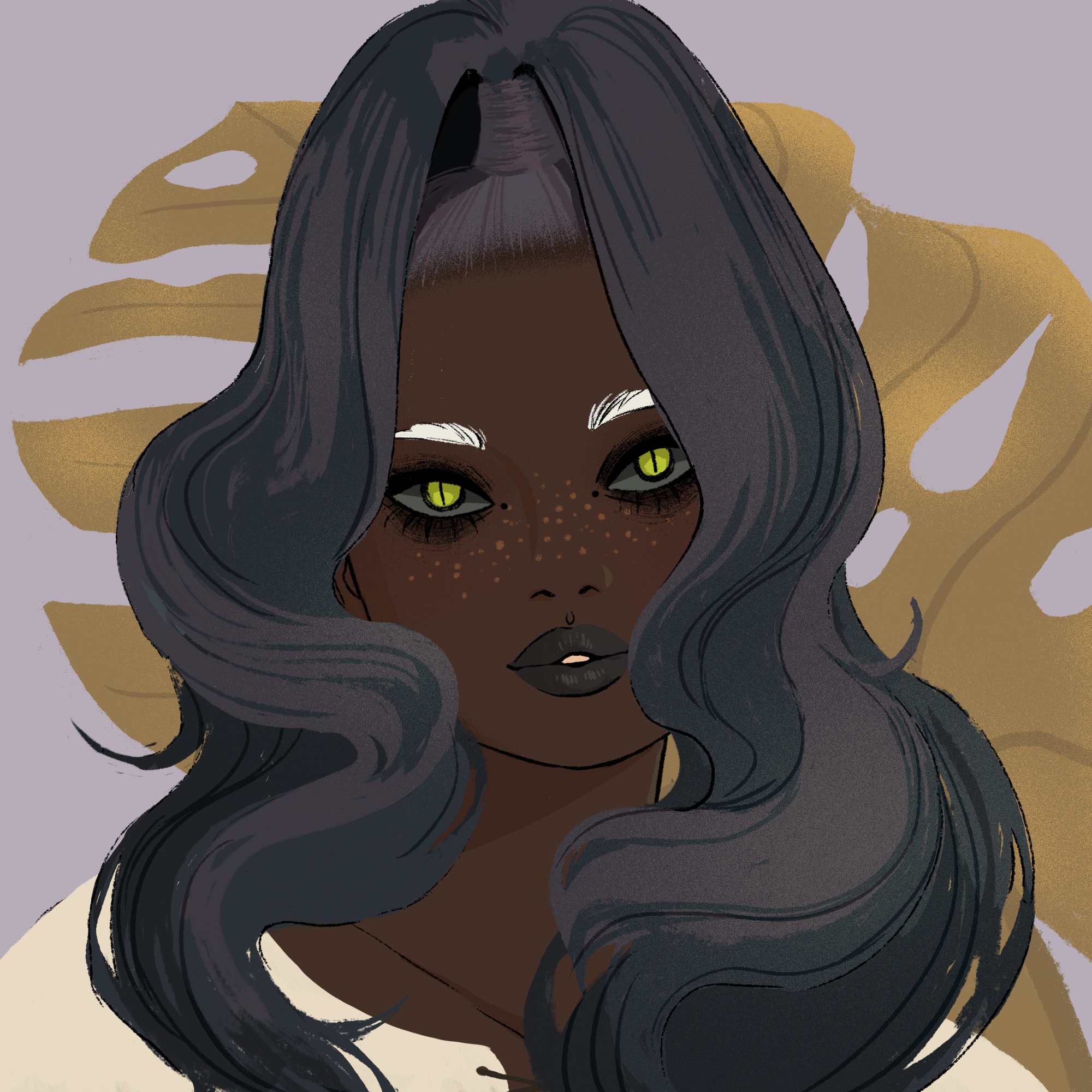 a portrait of Iraya, the chaotic flare-up