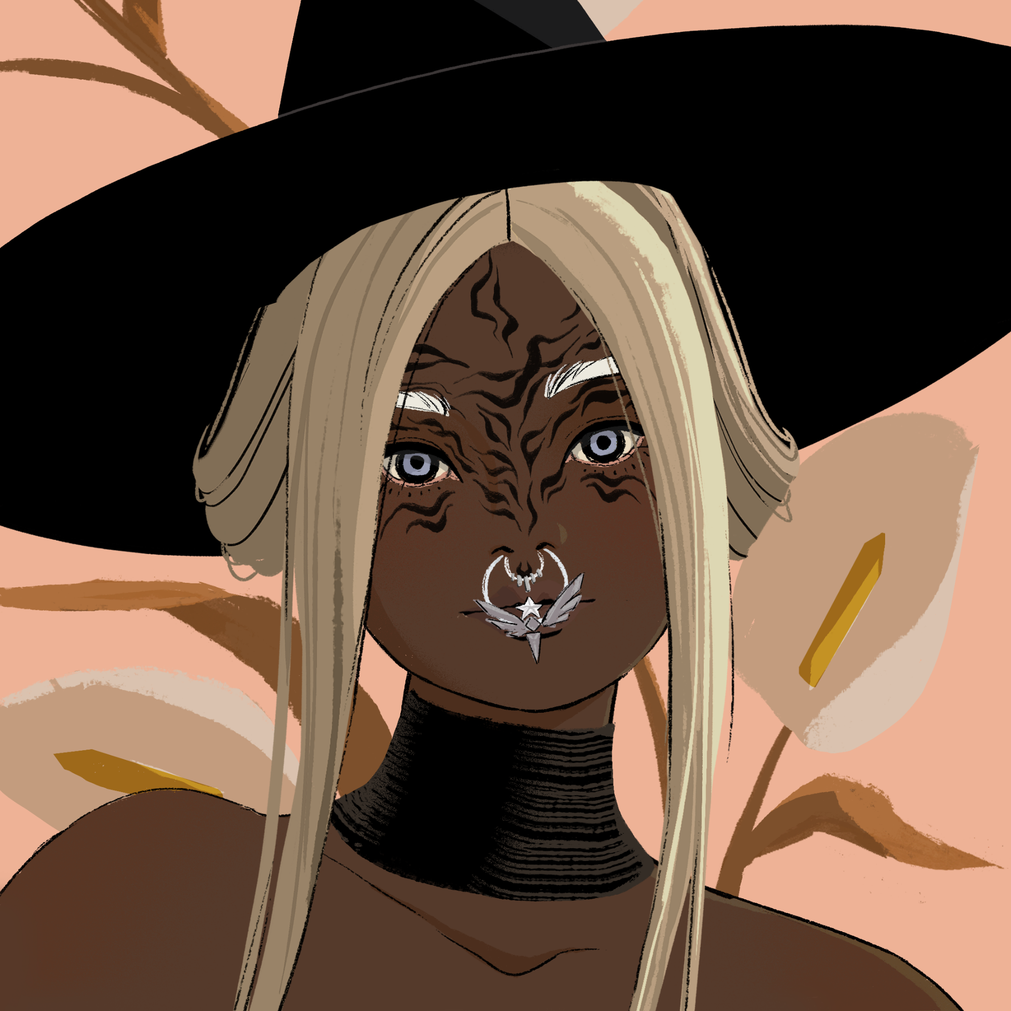 a portrait of Katla the angry