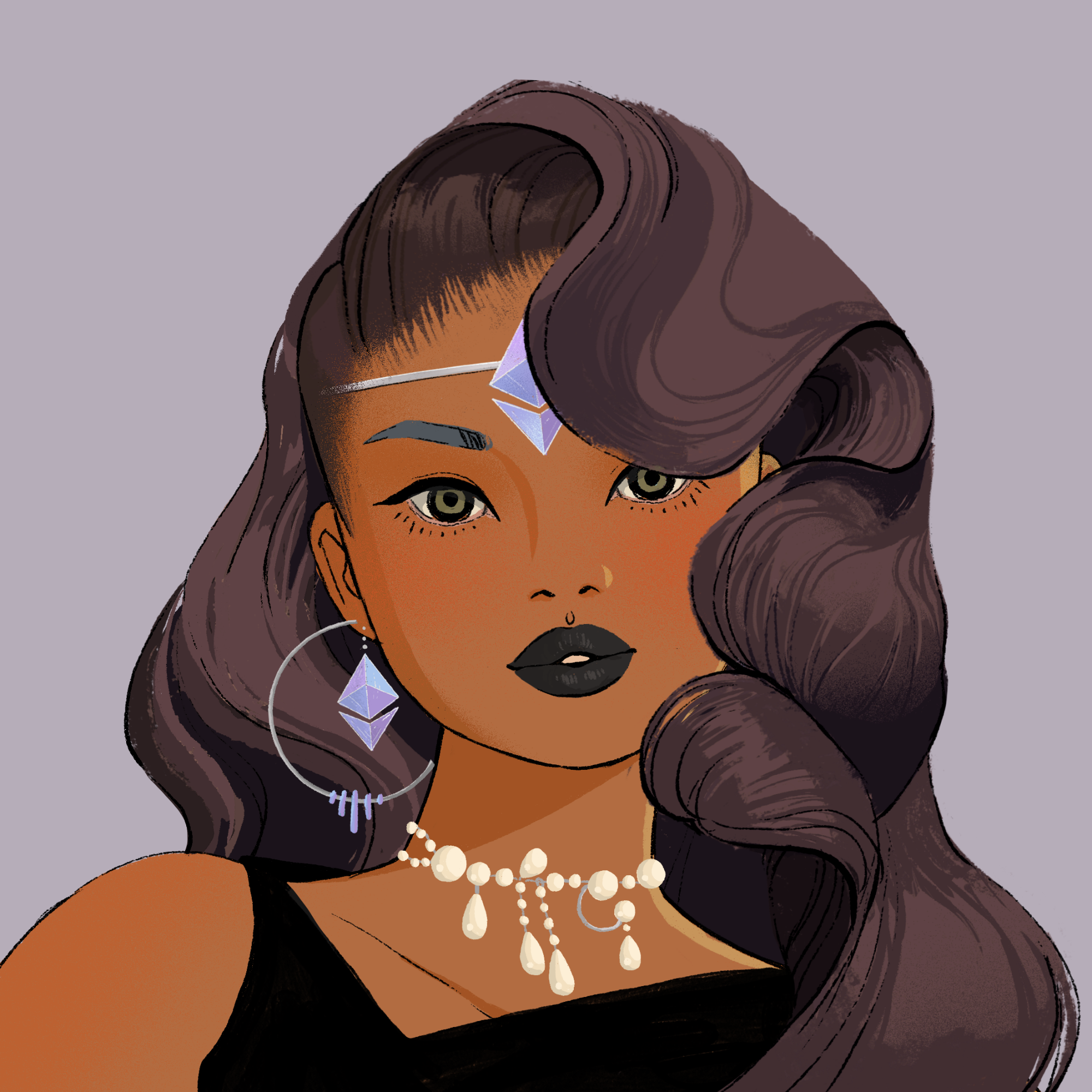 a portrait of Lily scarf