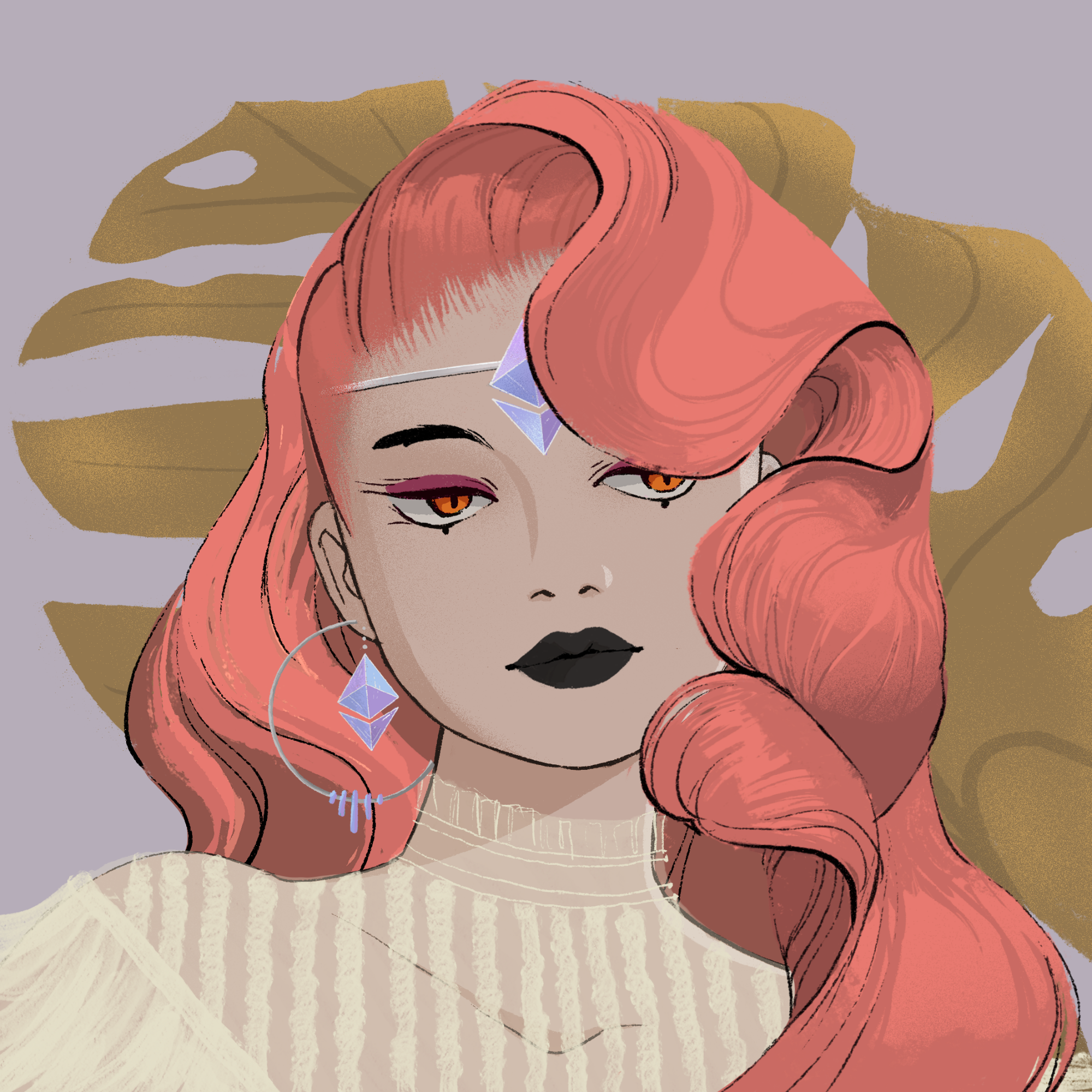 a portrait of Amyris, the enchanting sequin