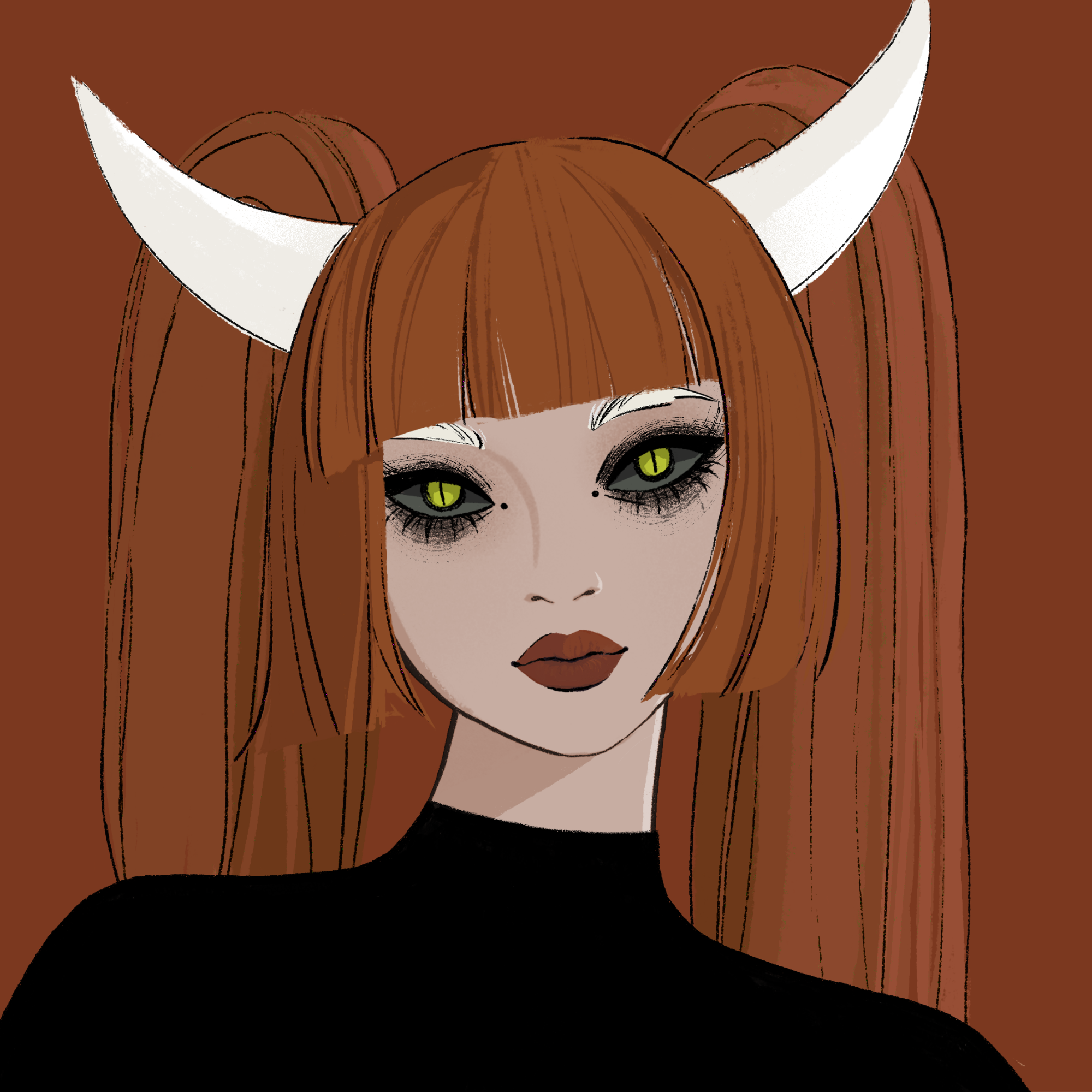 a portrait of Wildfire of the demon market
