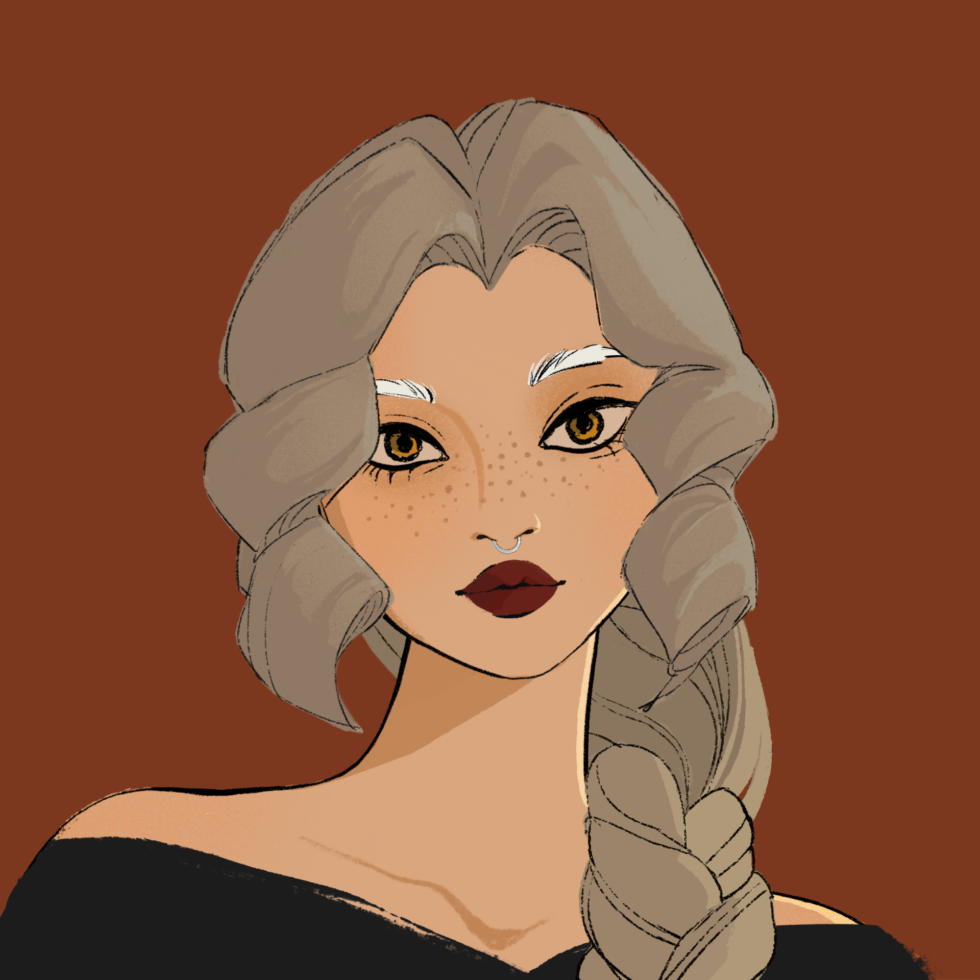 a portrait of Macadamia the hazel