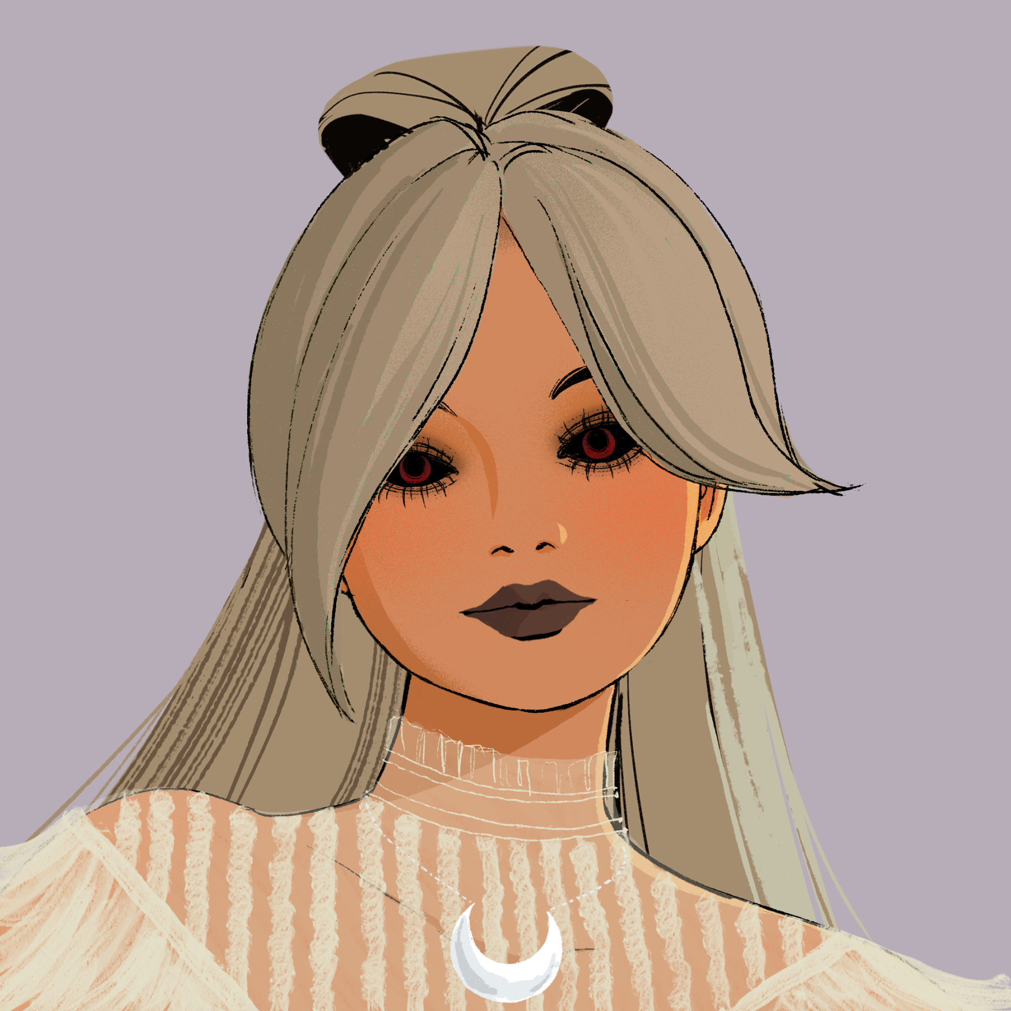 a portrait of Cresyl, the indigo bell