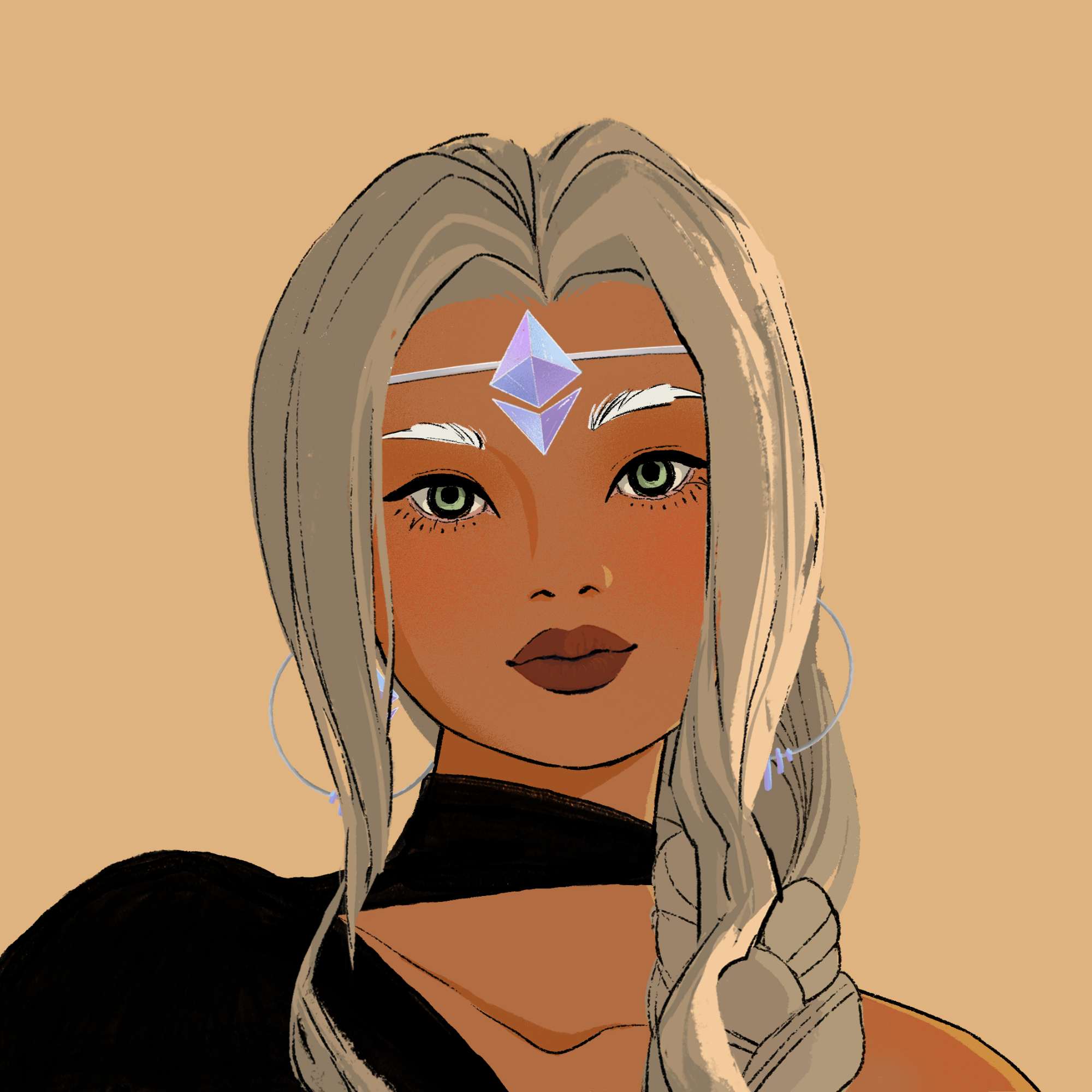 a portrait of Aria the glittering