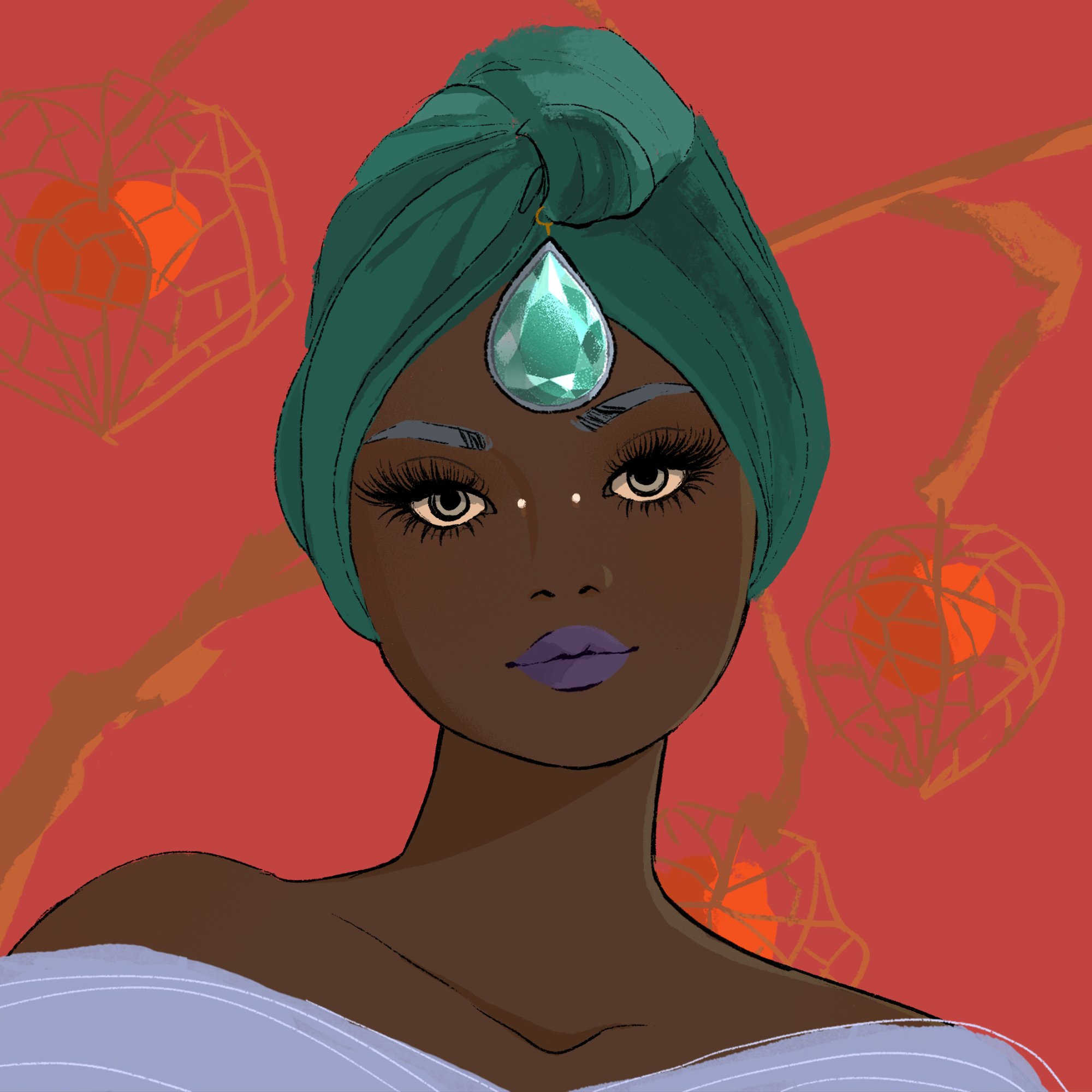 a portrait of Madam morganite