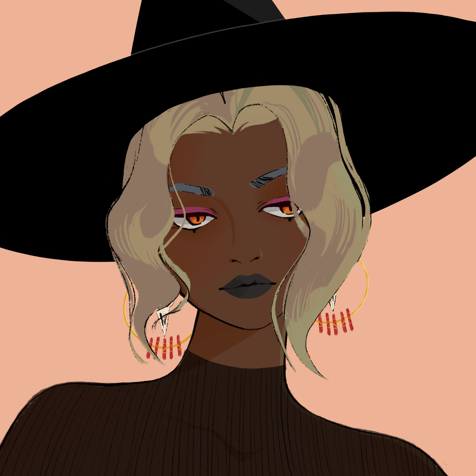 a portrait of Zimina the scarlet