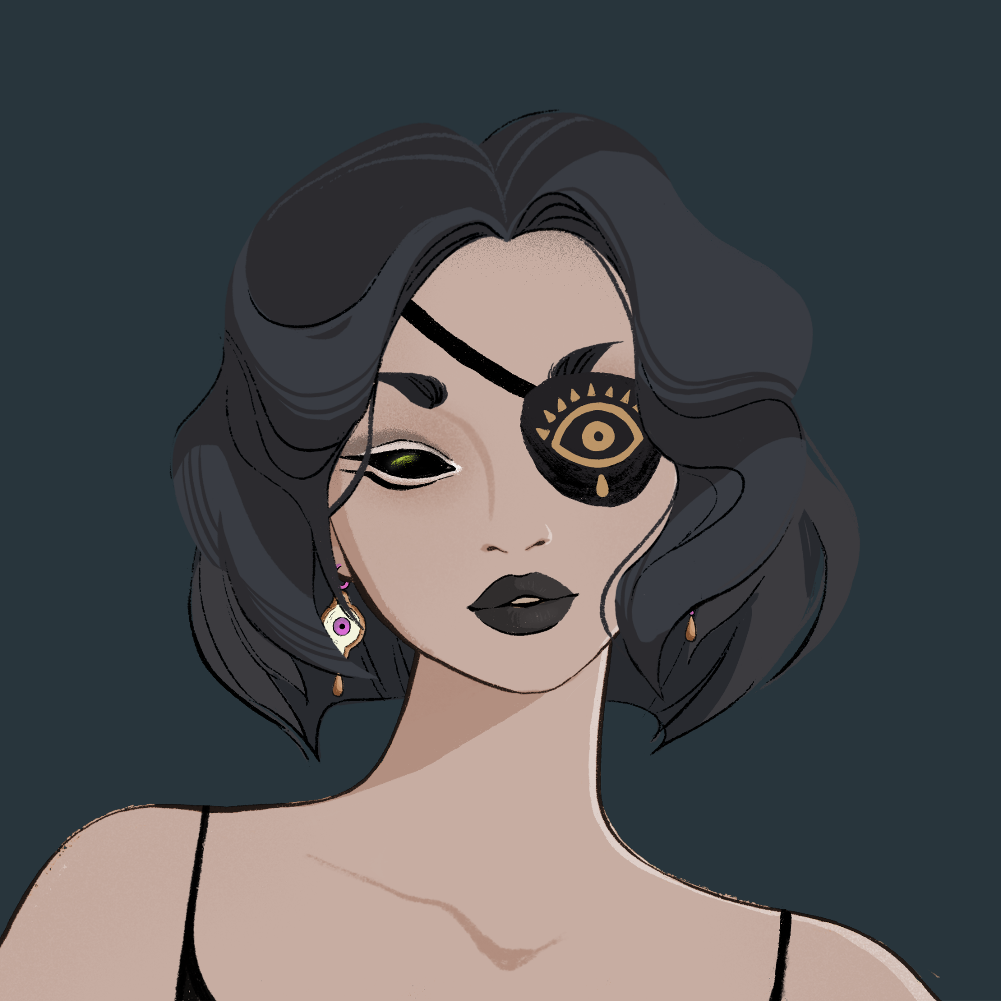 a portrait of Fig, the pale sunset