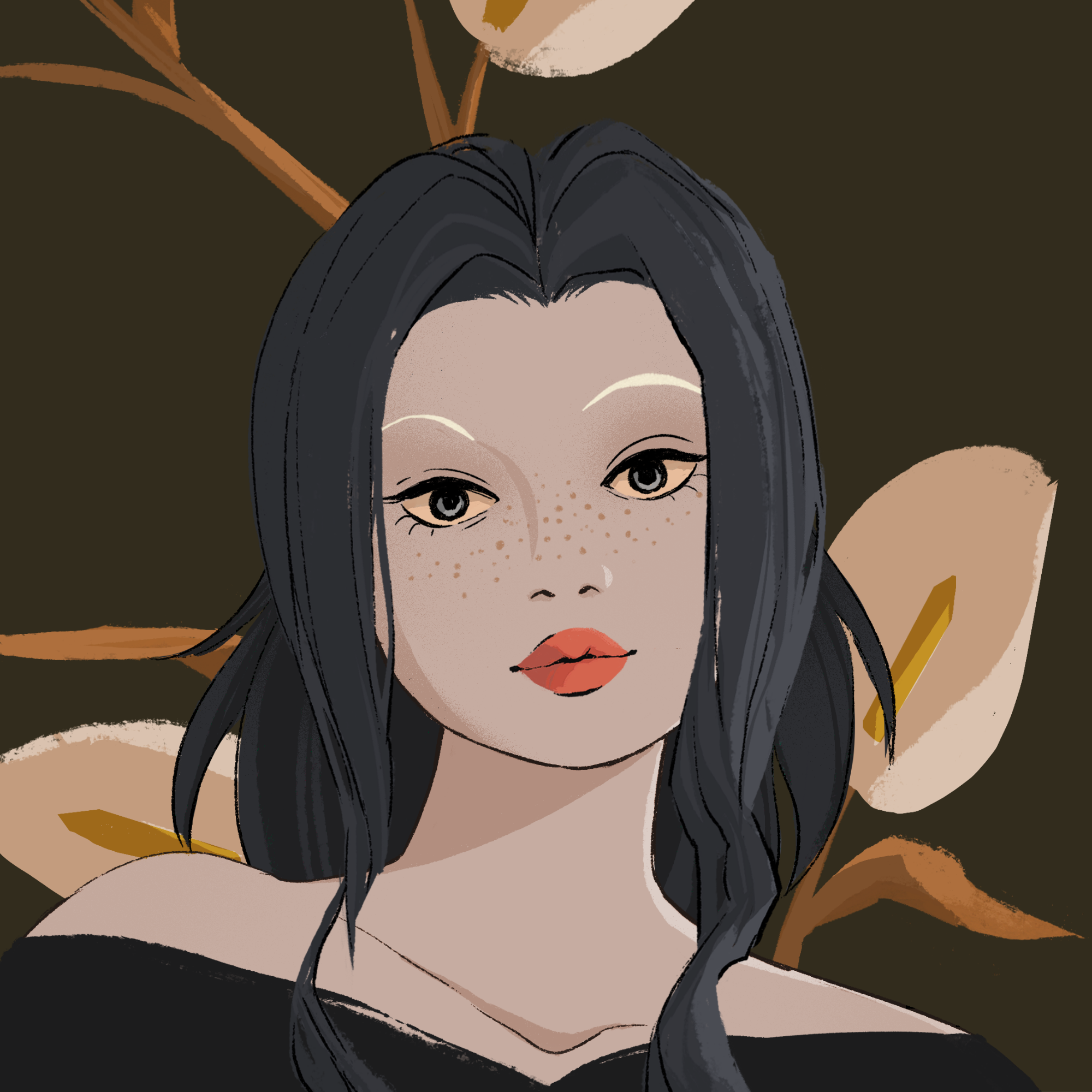 a portrait of Mimosa the cerebral