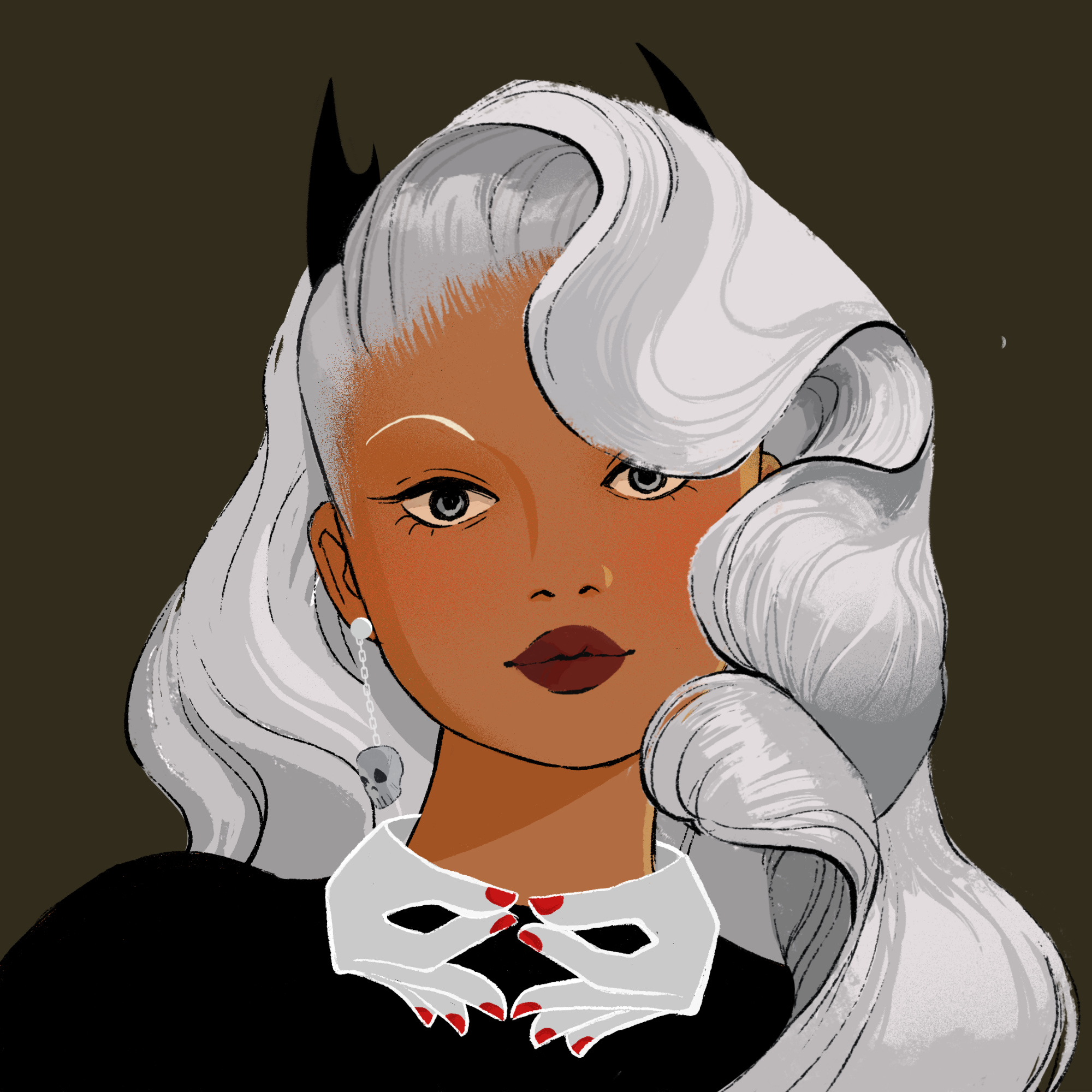 a portrait of Hafnium, the nonchalant soul