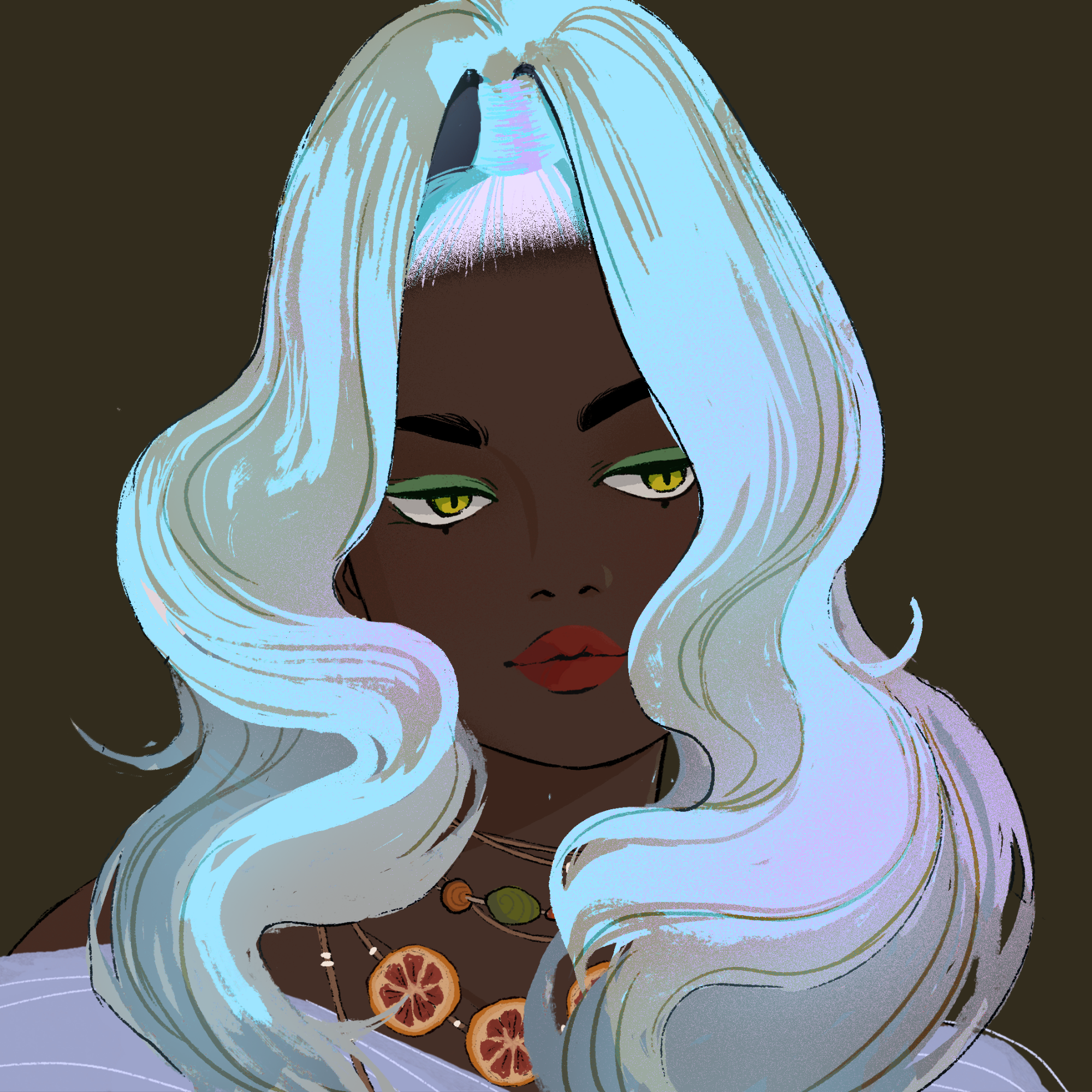 a portrait of Peanut, the seafoam roost