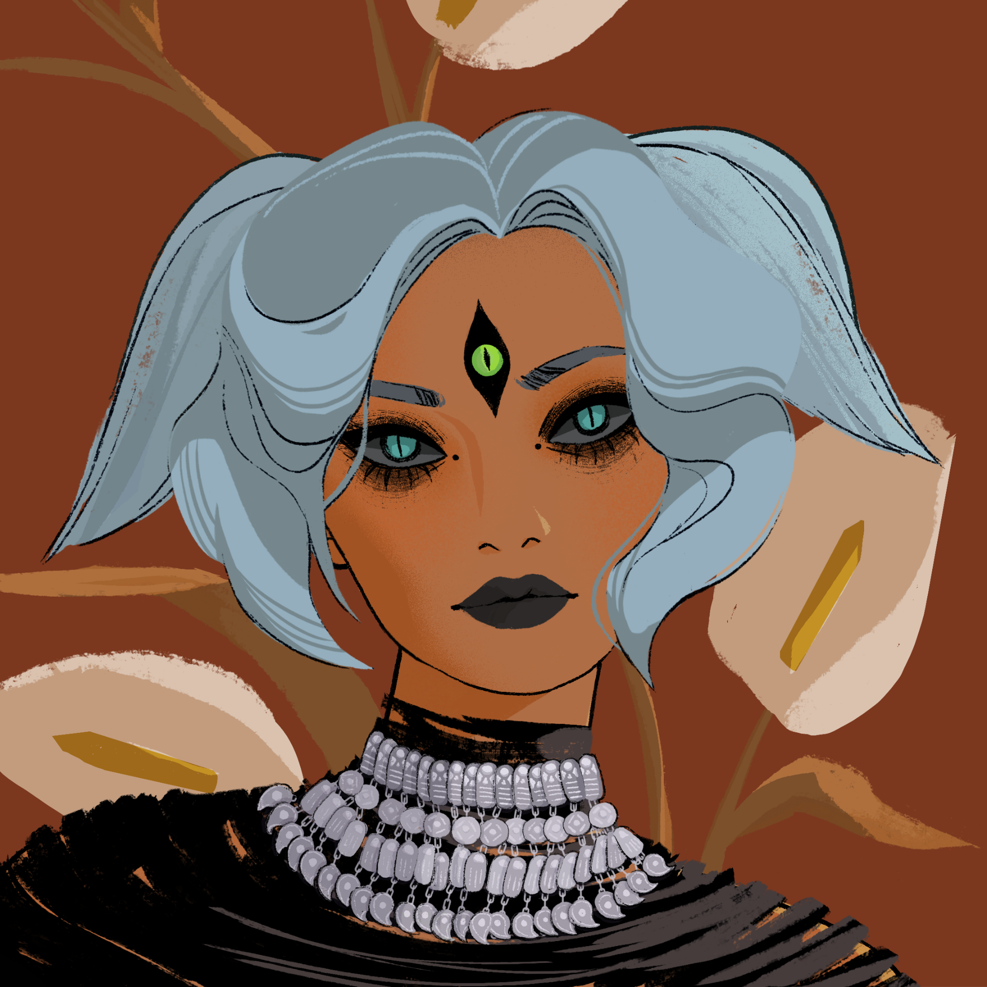 a portrait of Adatara the charred
