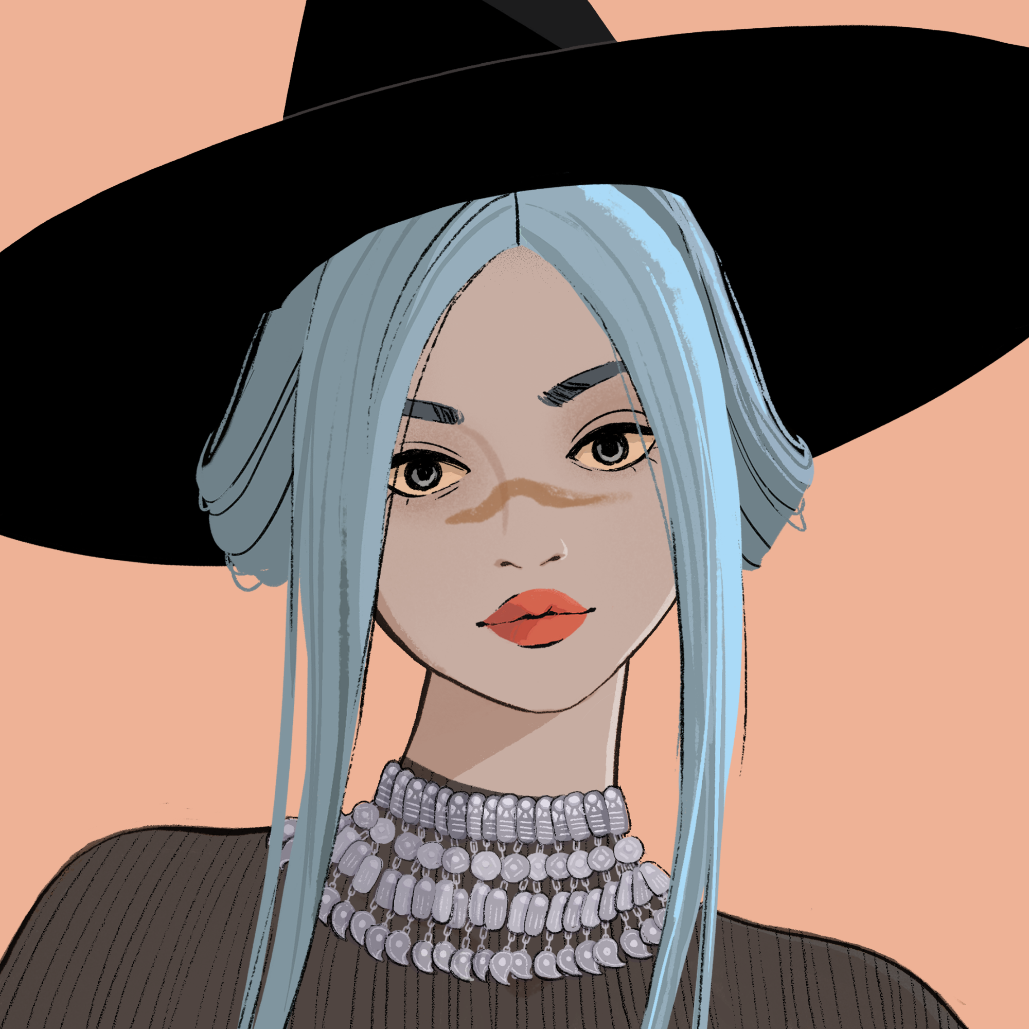 a portrait of Iraya of the demon market