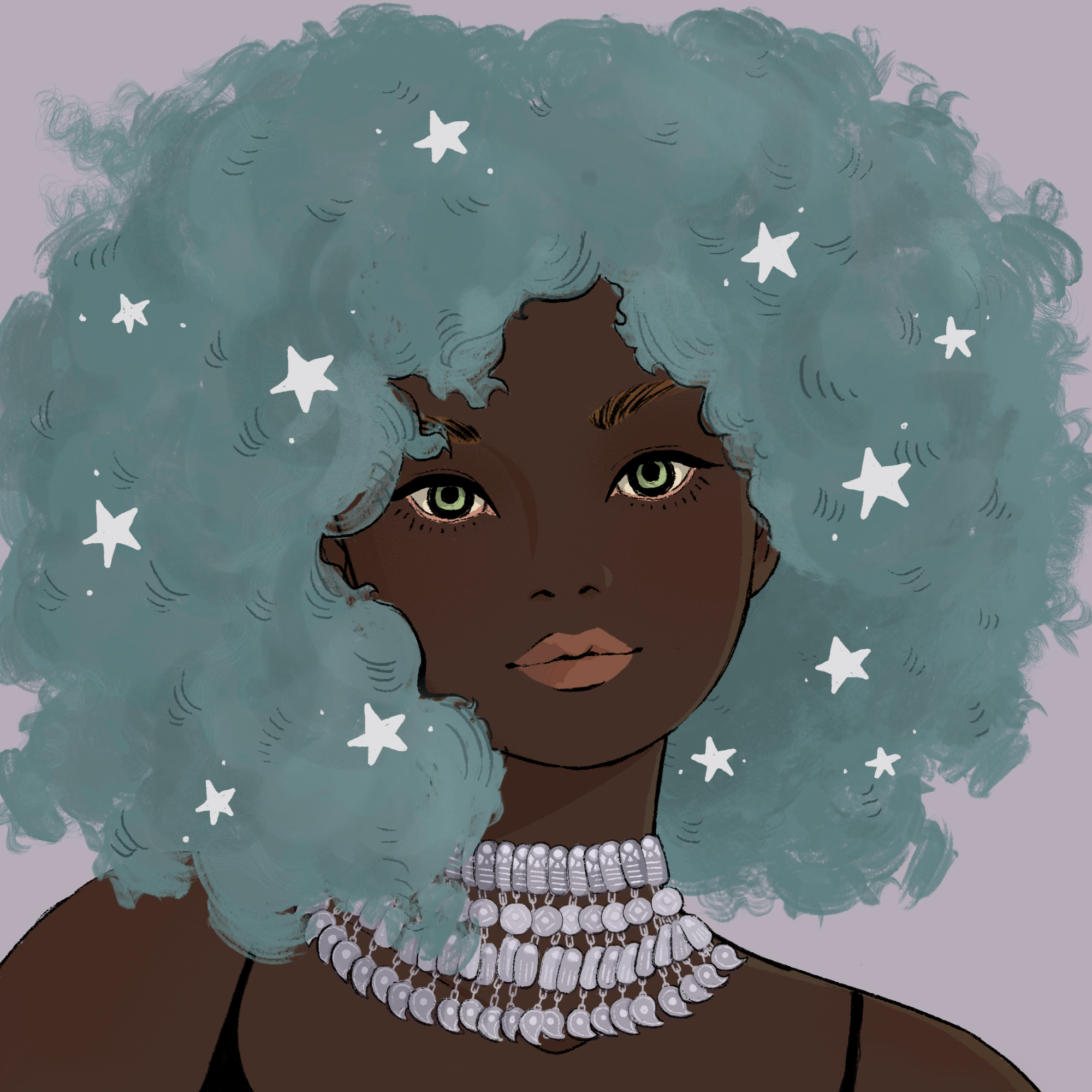 a portrait of Cadence, the glossy braid