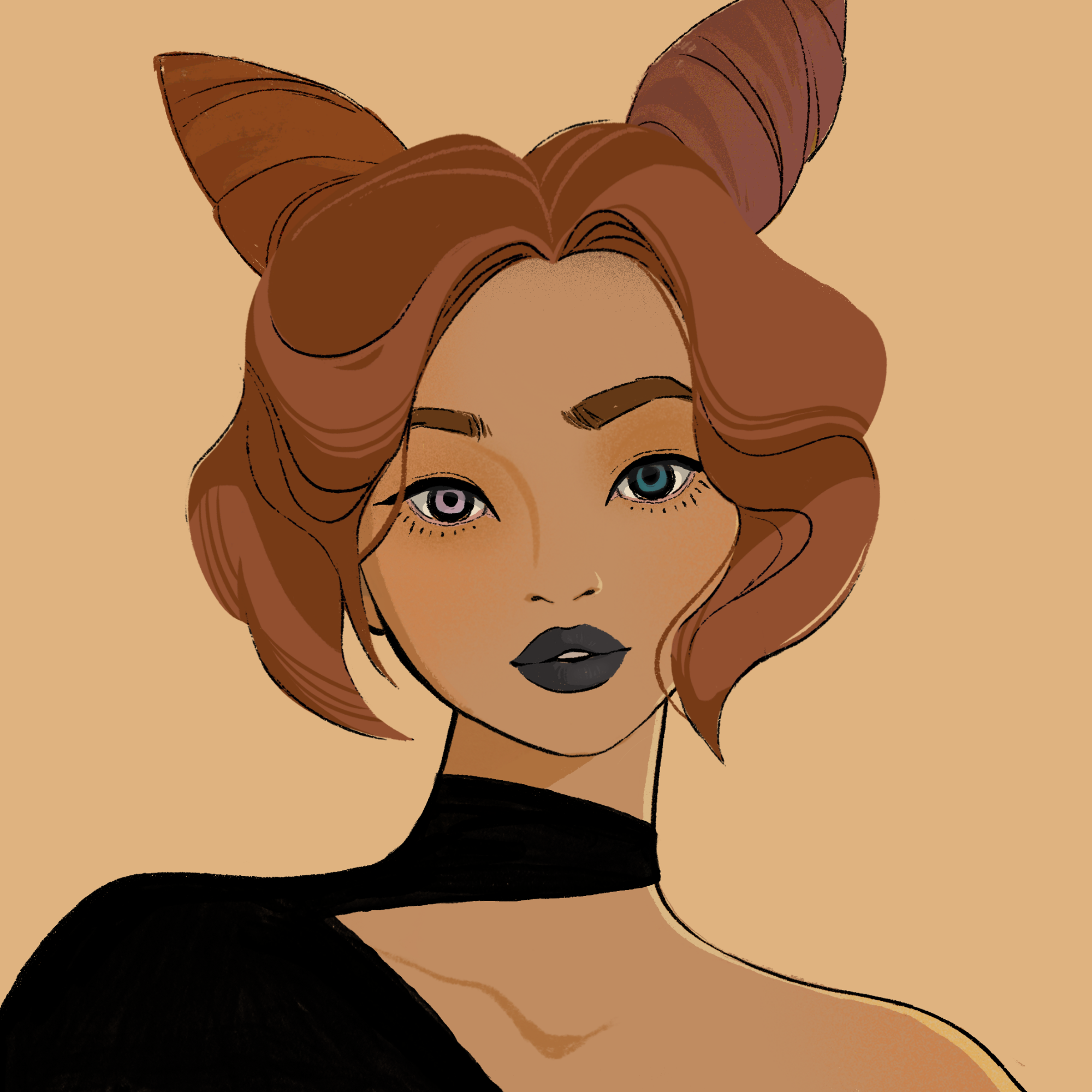 a portrait of Pearl decanter