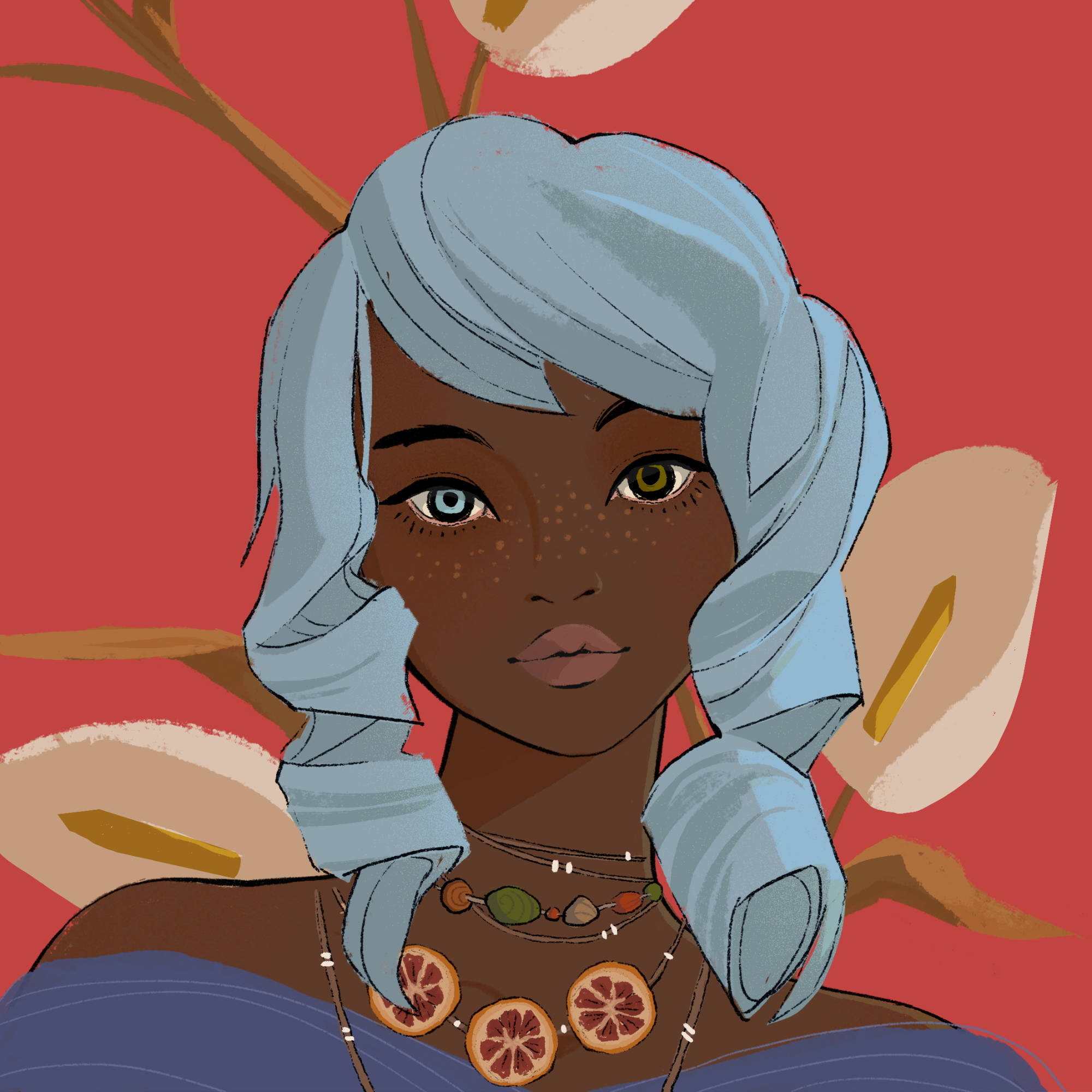 a portrait of Aubergine, the citron seed