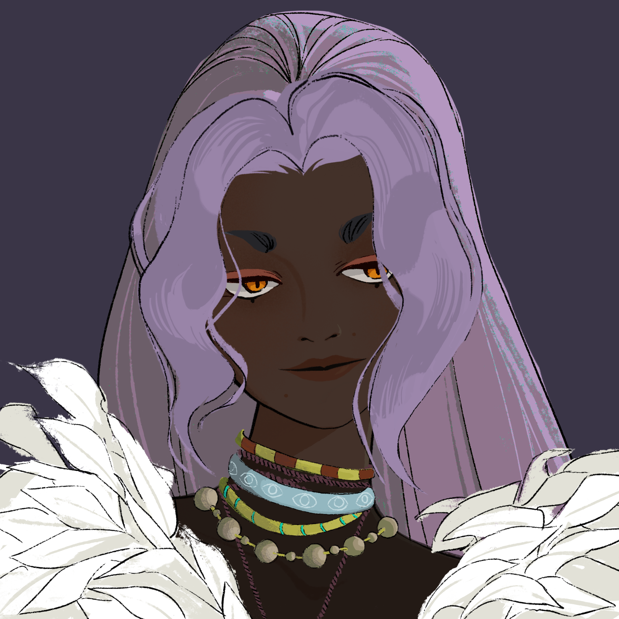 a portrait of Fleur, the lonely sky