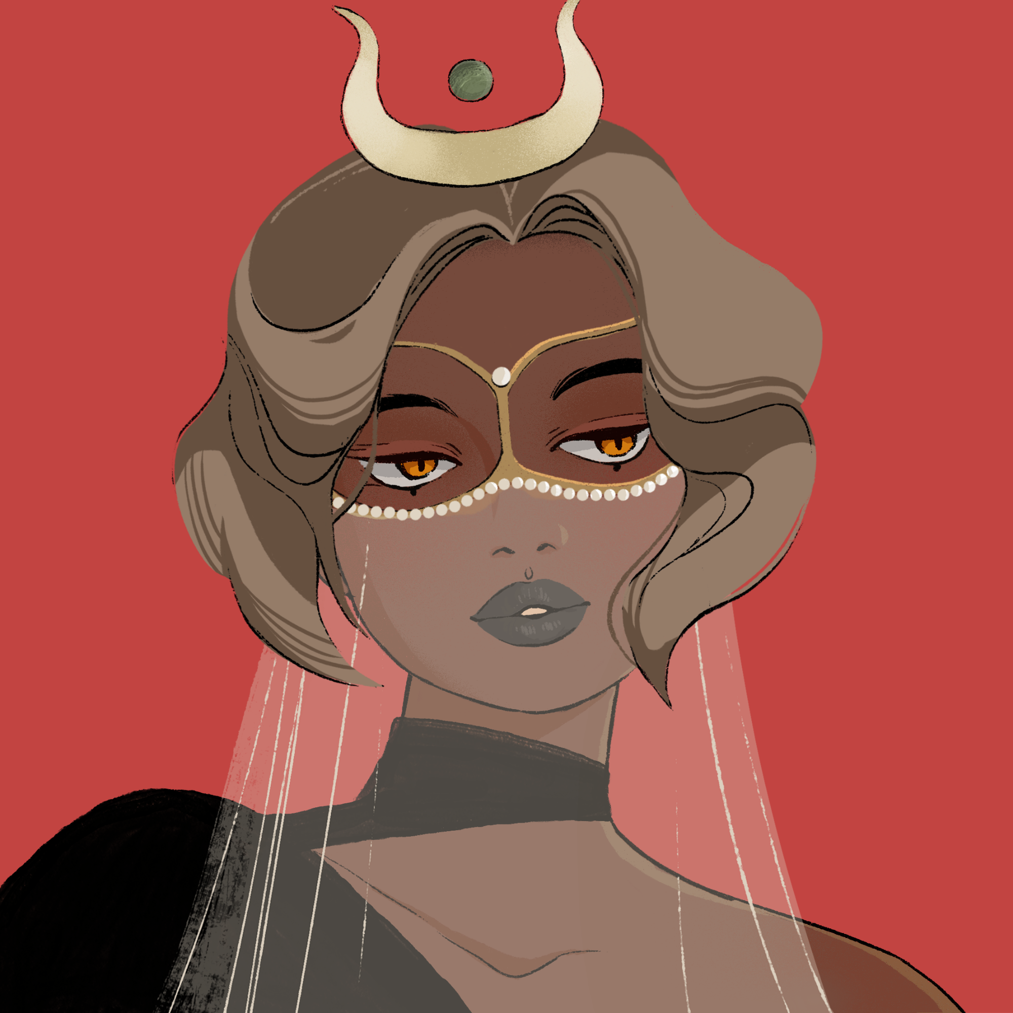 a portrait of Jade, the gilded harp