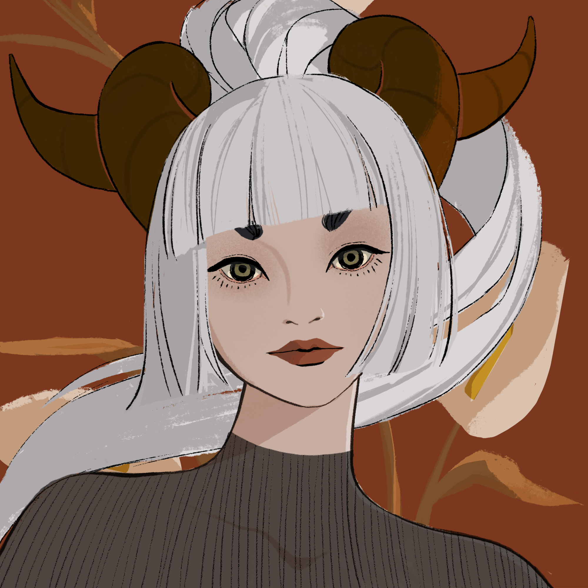 a portrait of Saba the scarlet