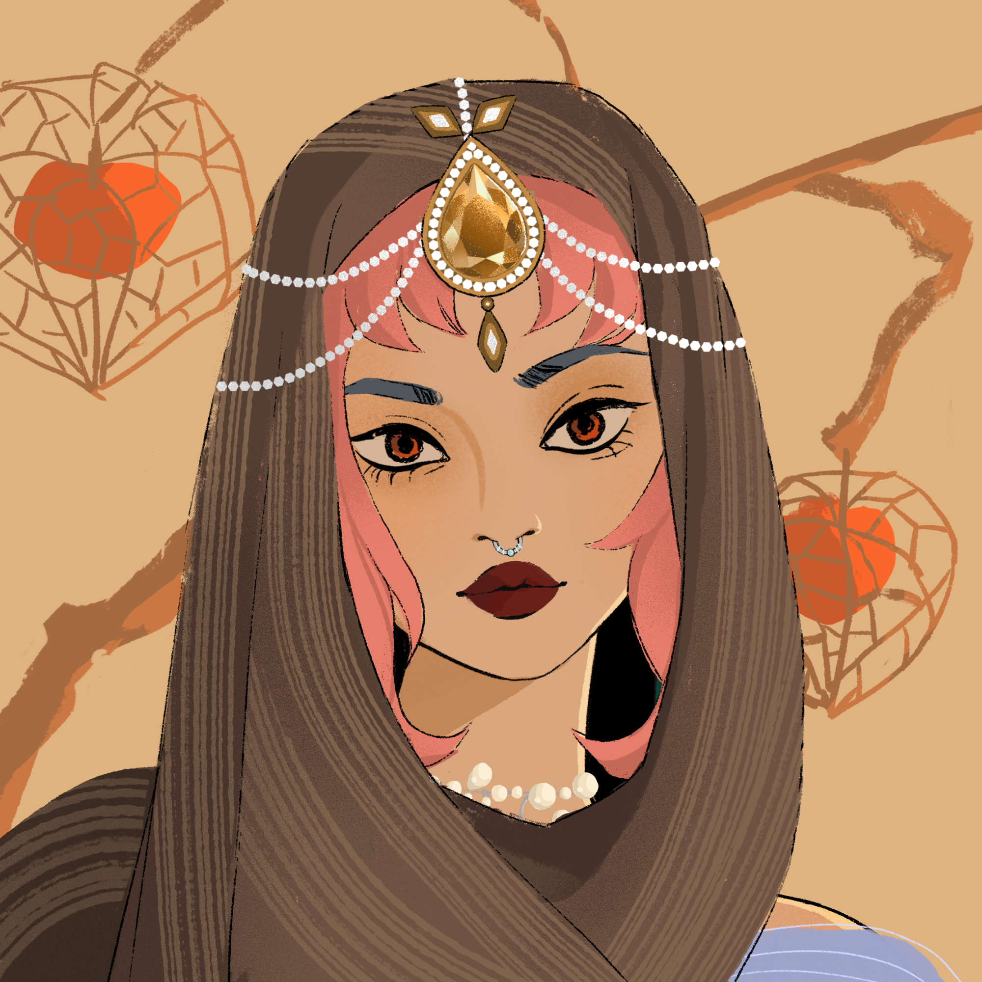 a portrait of Sonata the oiled