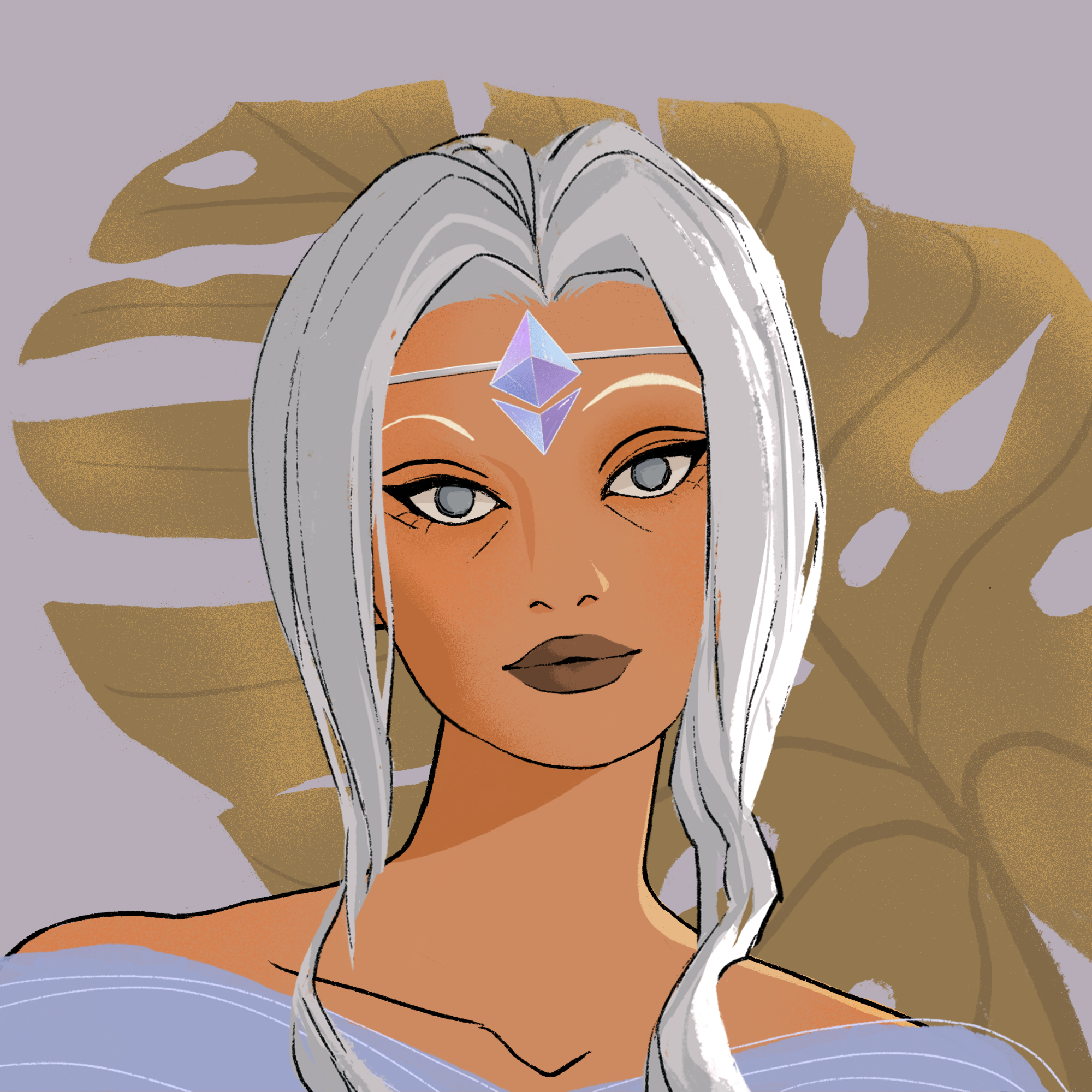 a portrait of Velvet, the dazzling chandelier