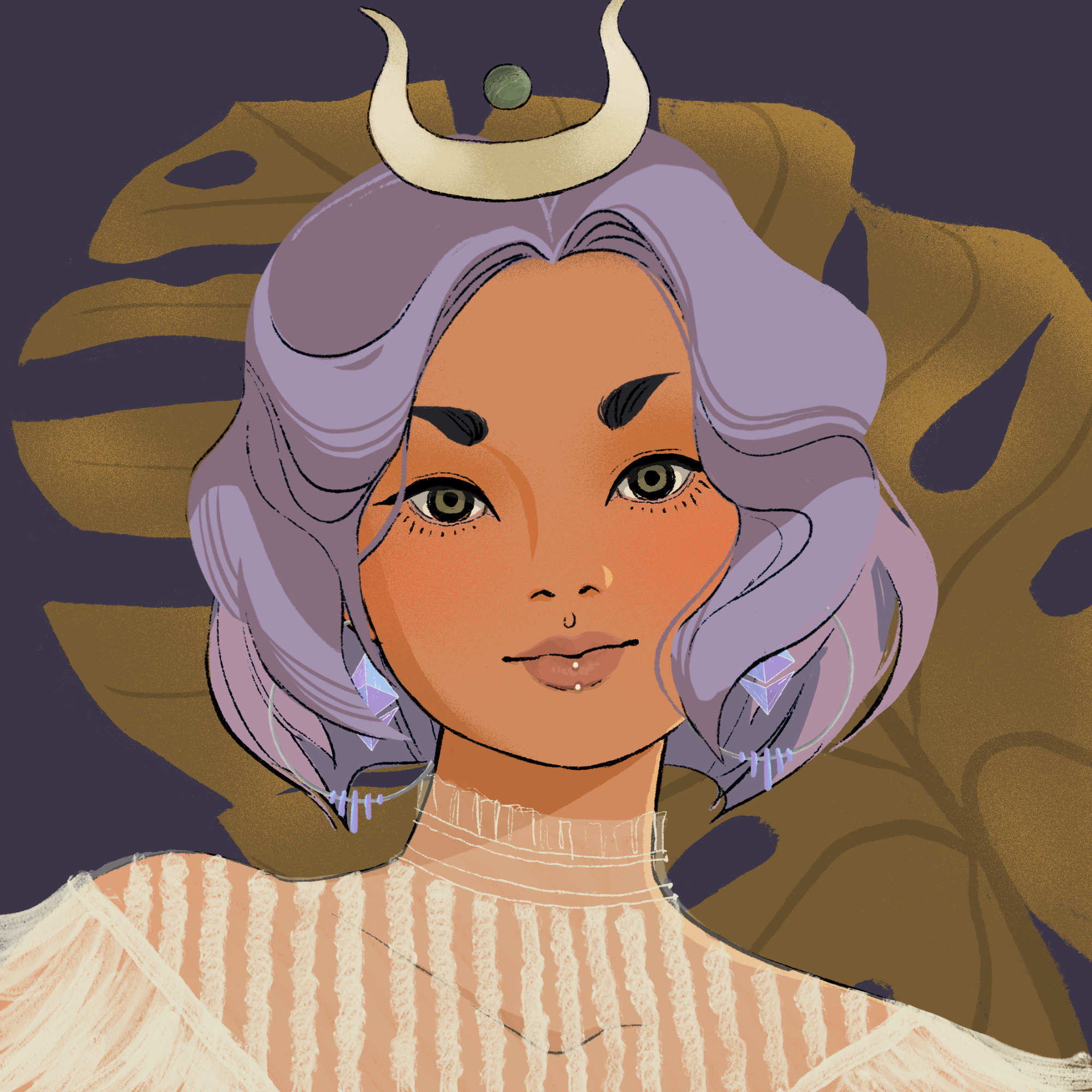 a portrait of Lace, the mauve locket