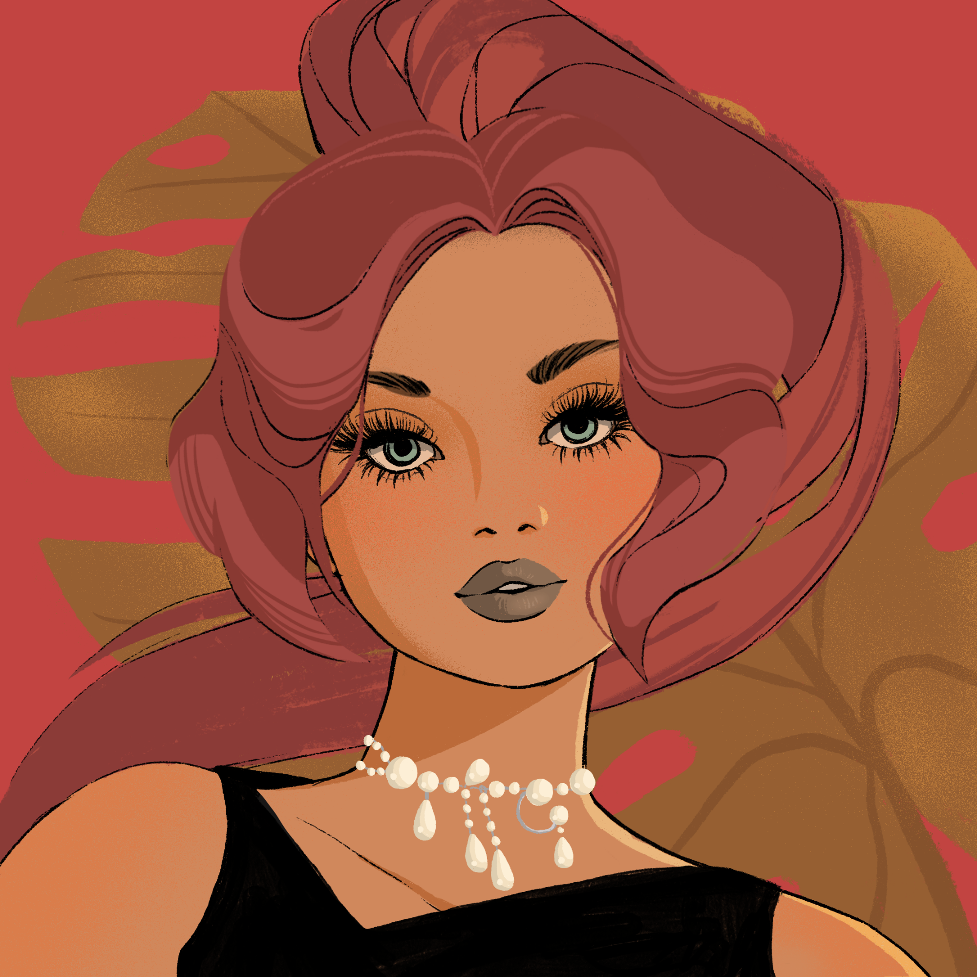 a portrait of Madam harp