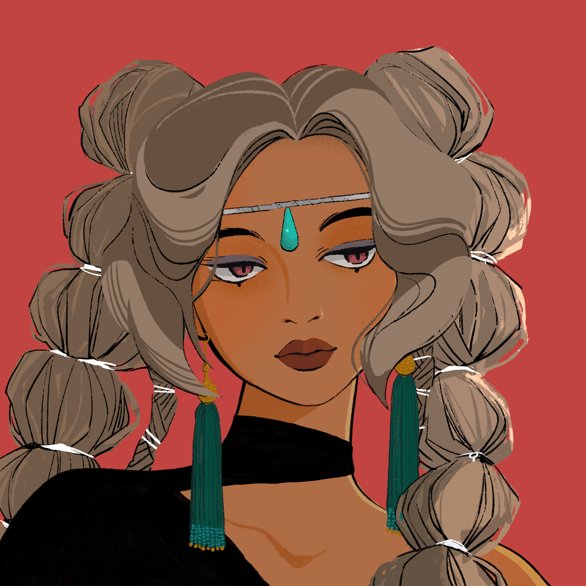 a portrait of Mademoiselle silk