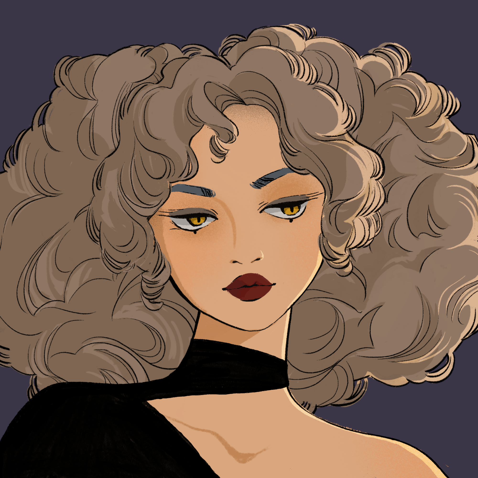 a portrait of Malachite of the demon market