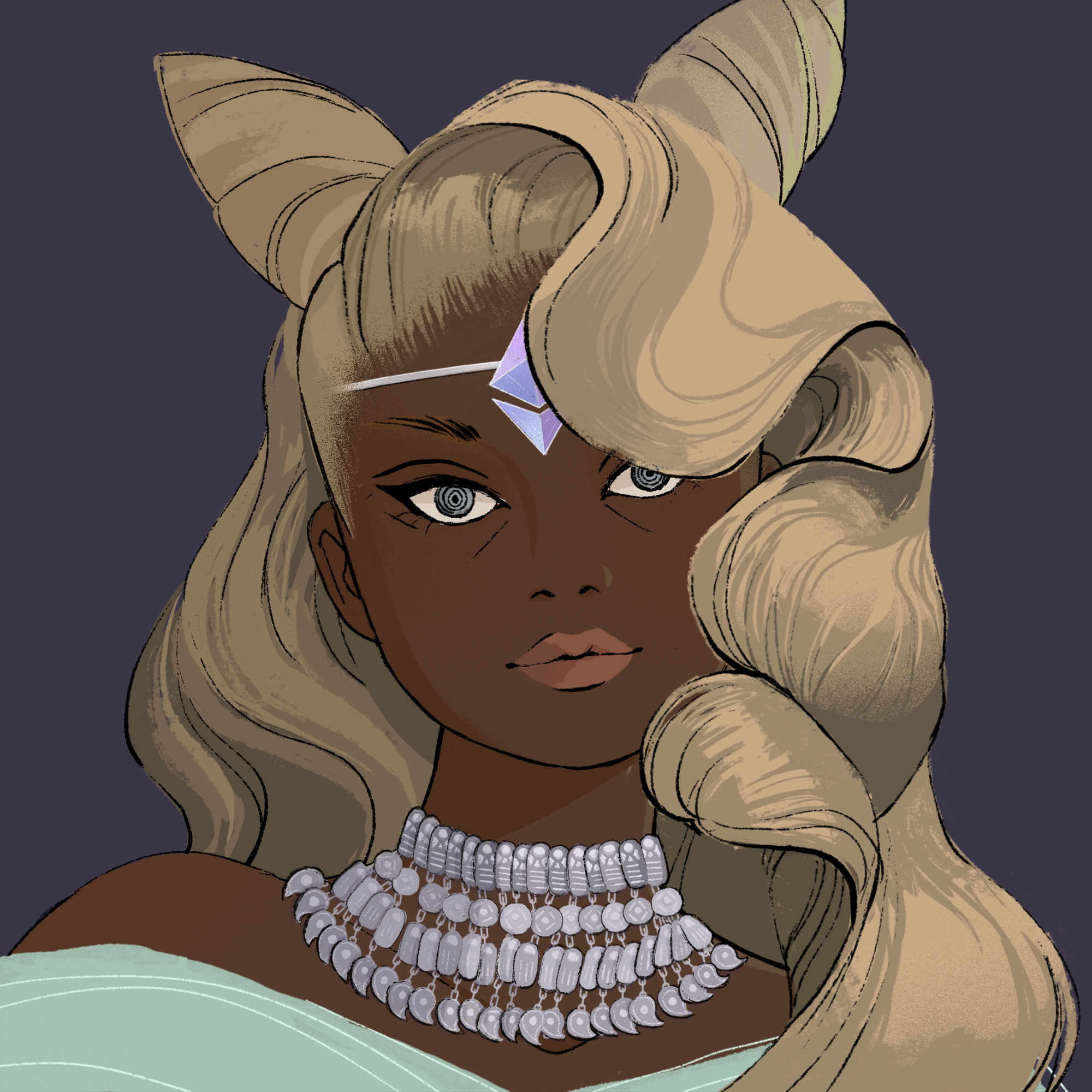 a portrait of Hedione, the gilded mantle