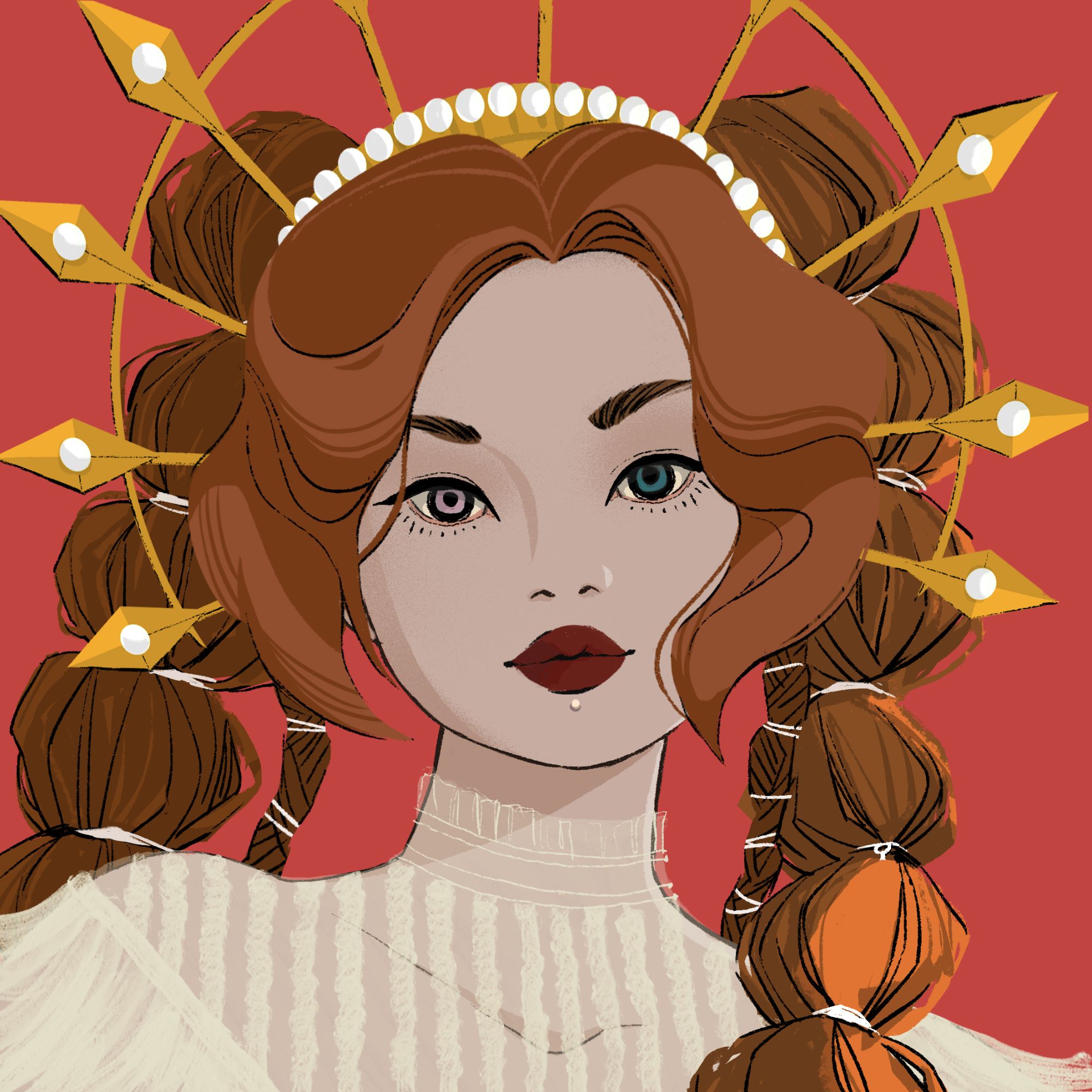 a portrait of Aquamarine, the well dressed violin
