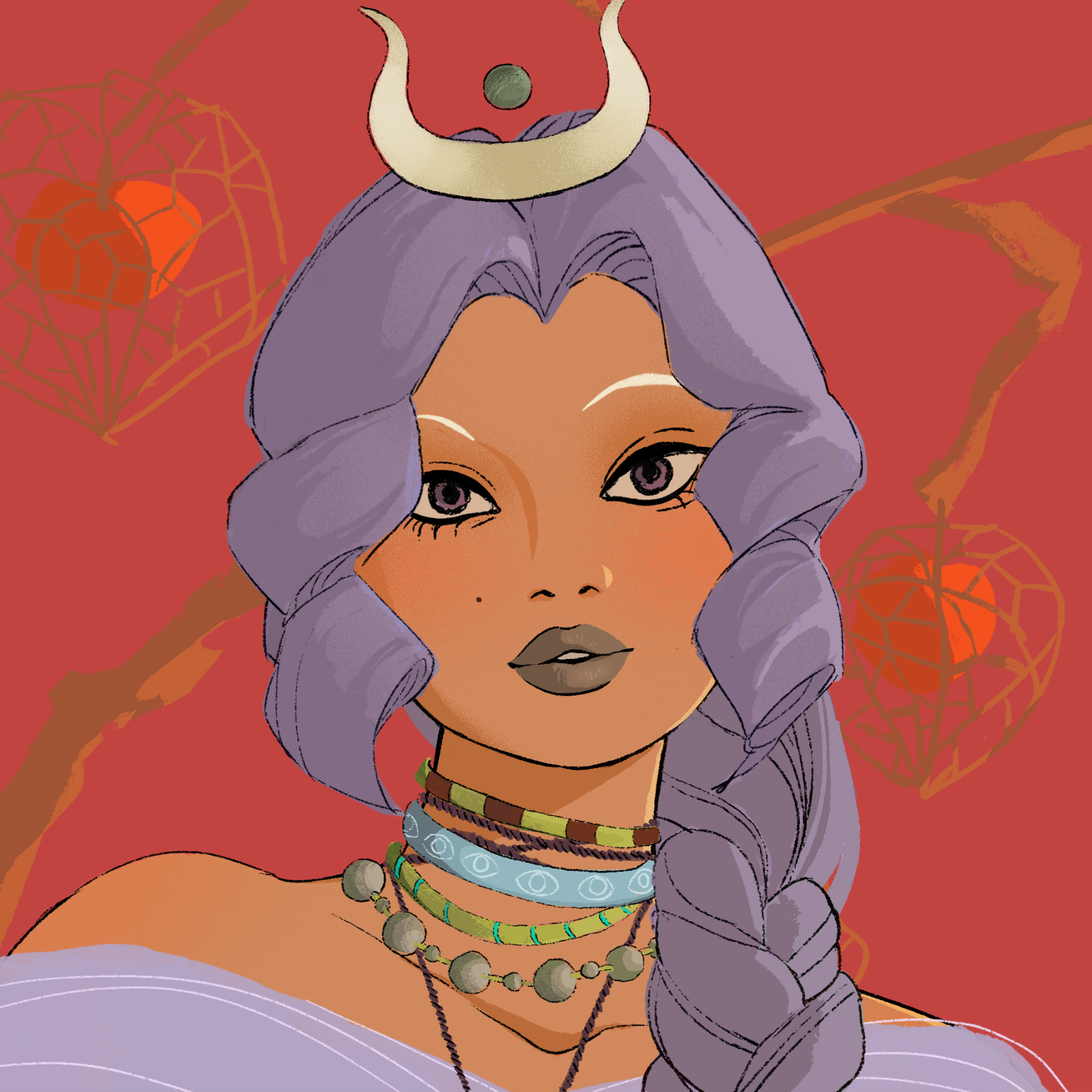 a portrait of Plum, the florescent nautilus