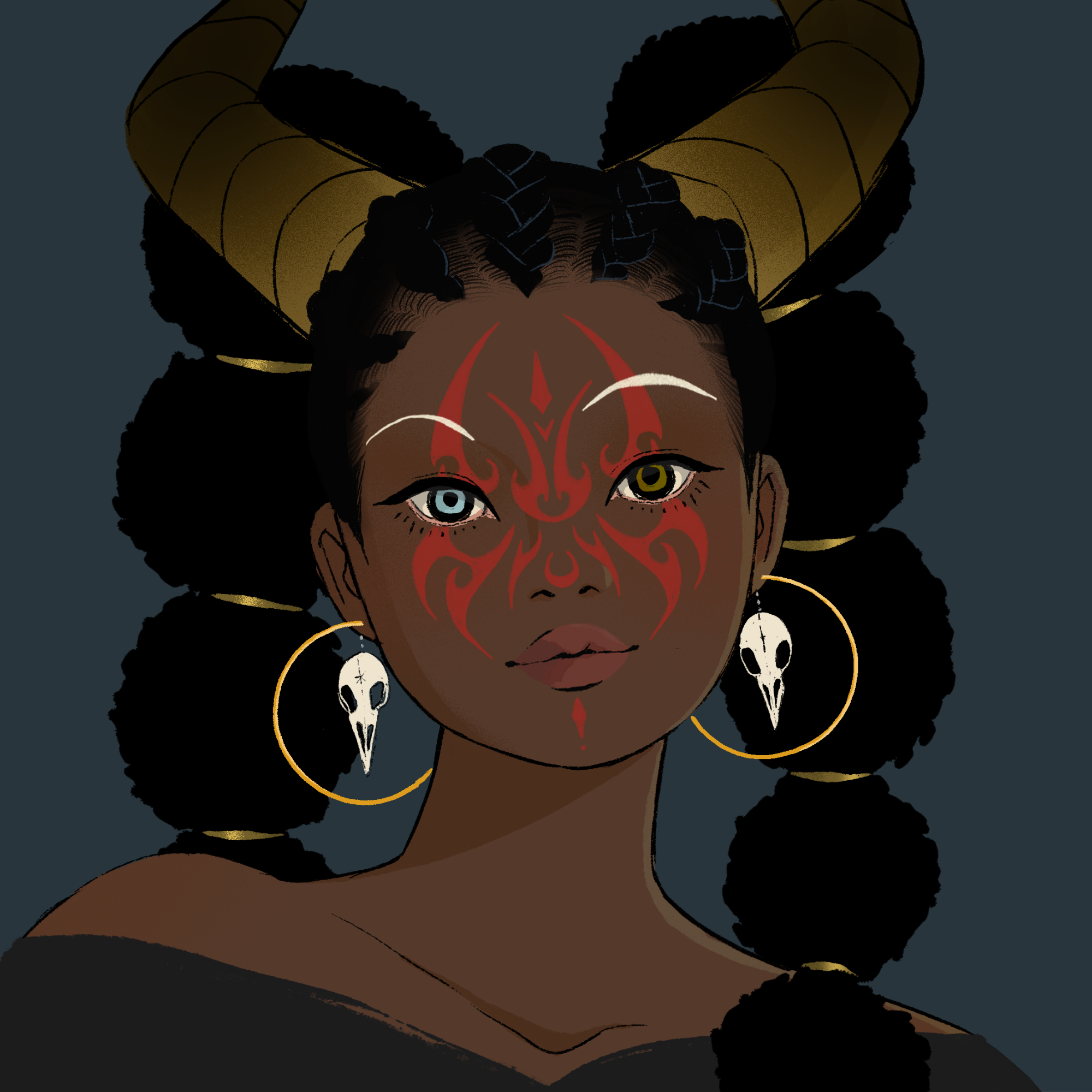 a portrait of Solarflare the unruly