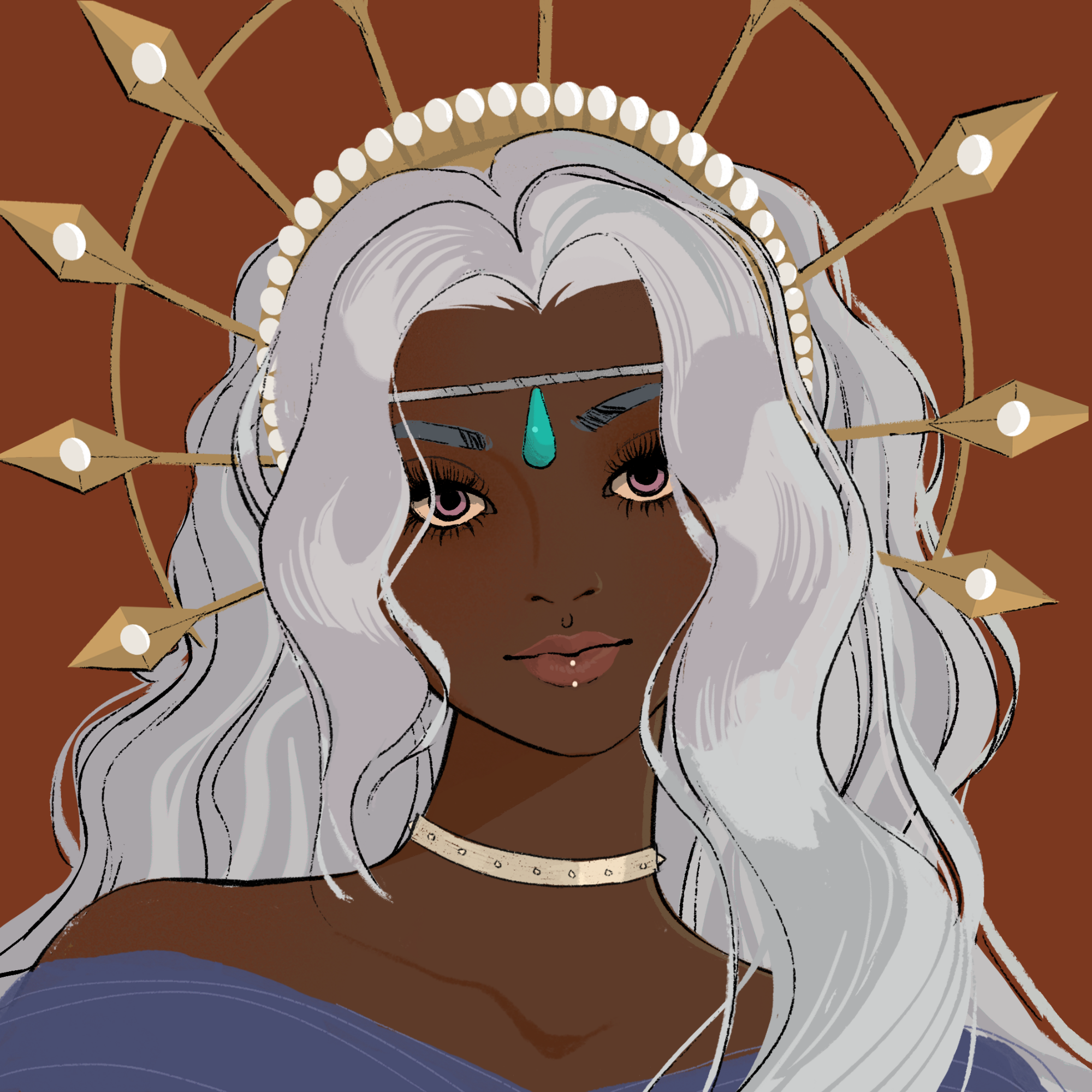a portrait of Opal the oiled