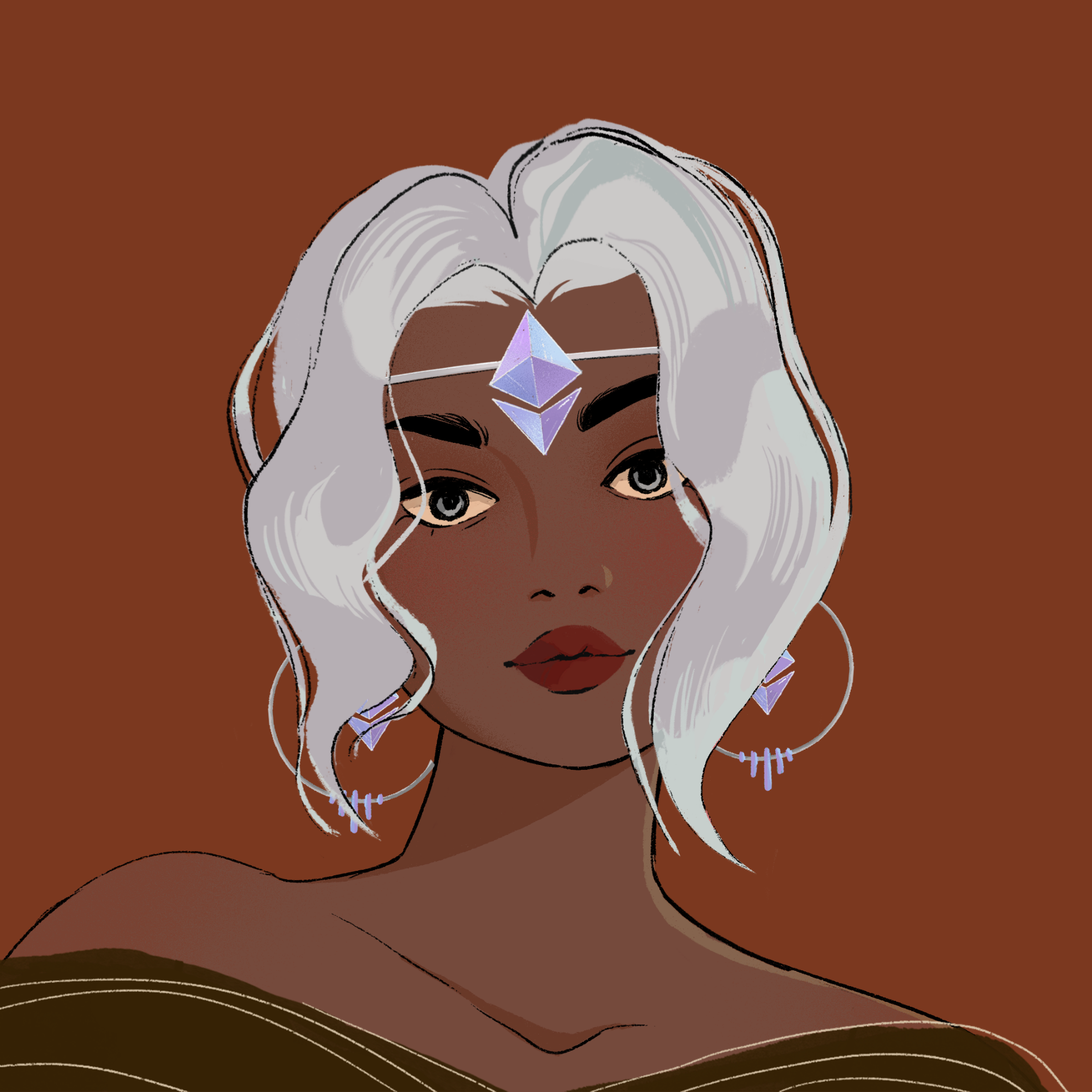 a portrait of Diamond the intriguing