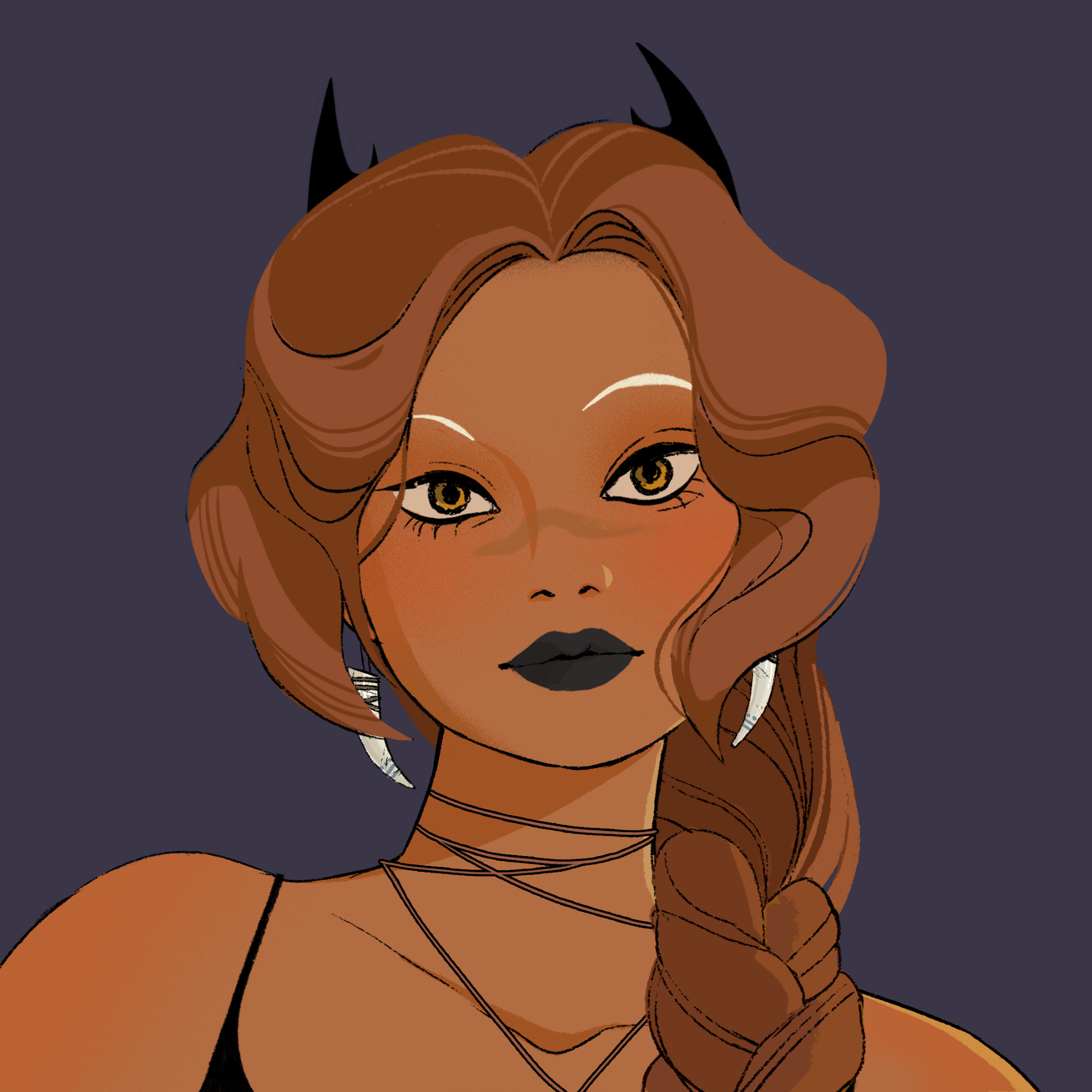 a portrait of Yali, the hazardous charcoal