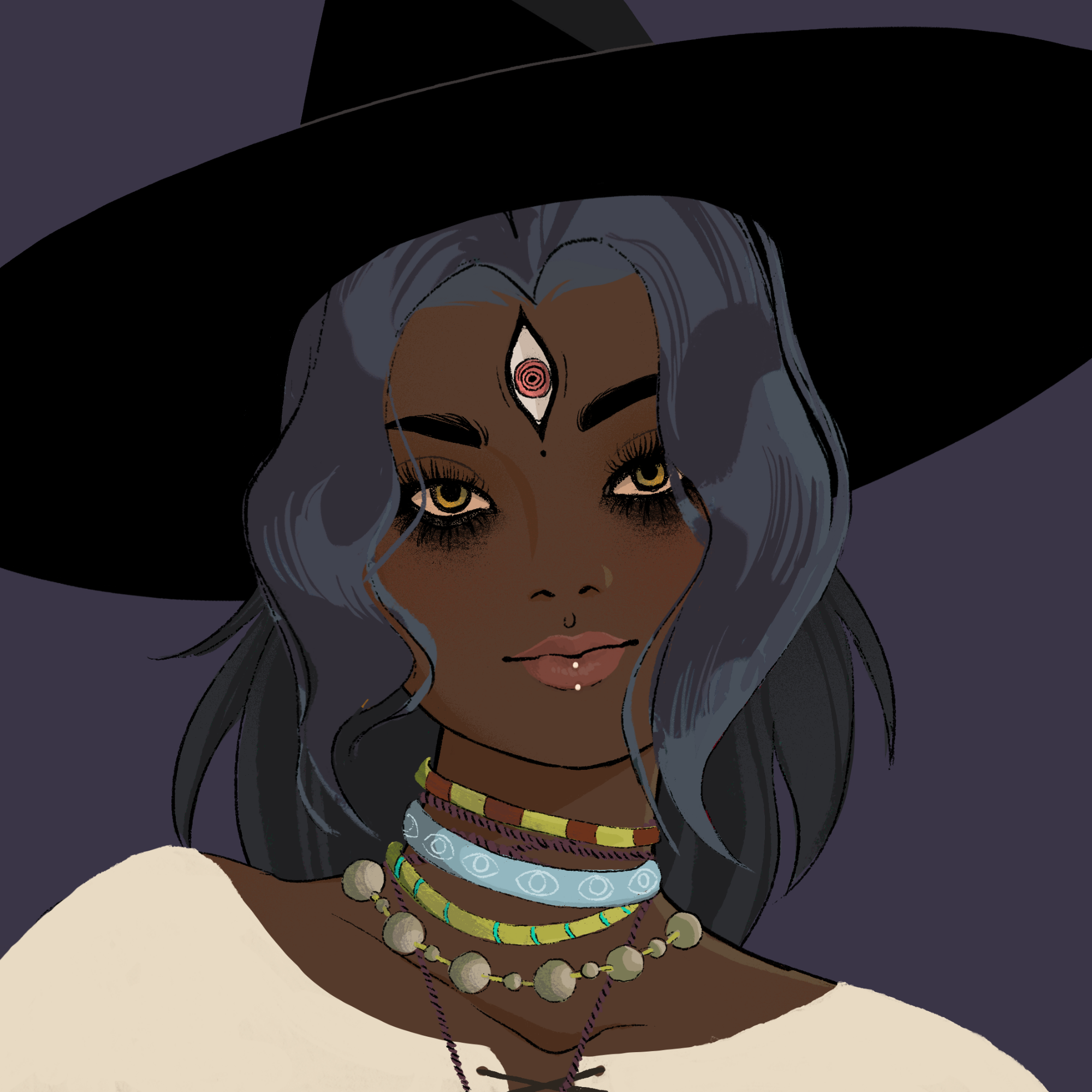 a portrait of Sinarka, the scarlet pandemonium